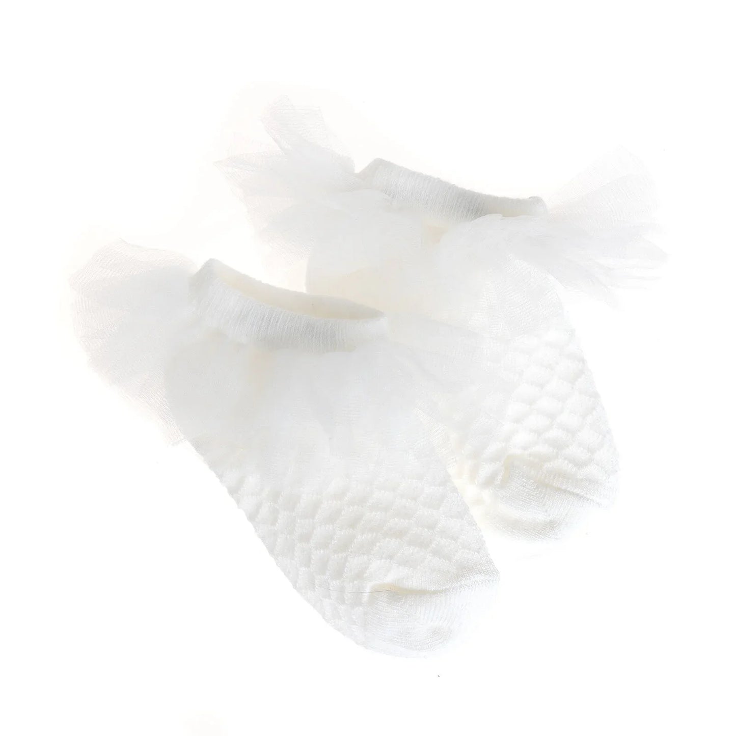 HelloBaby Girl Socks with Lace - White