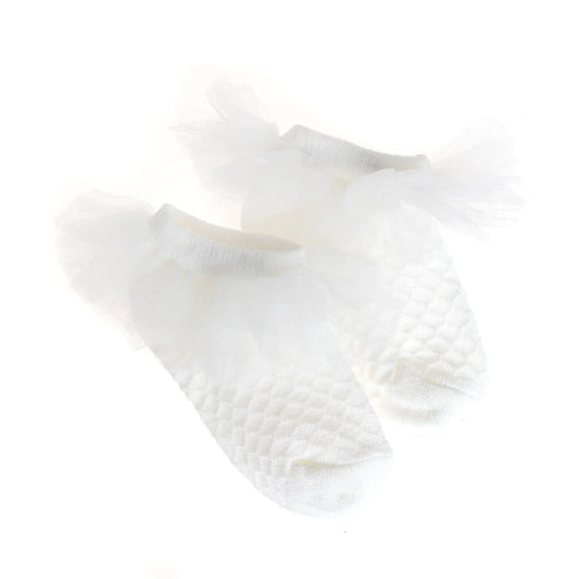 HelloBaby Girl Socks with Lace - White