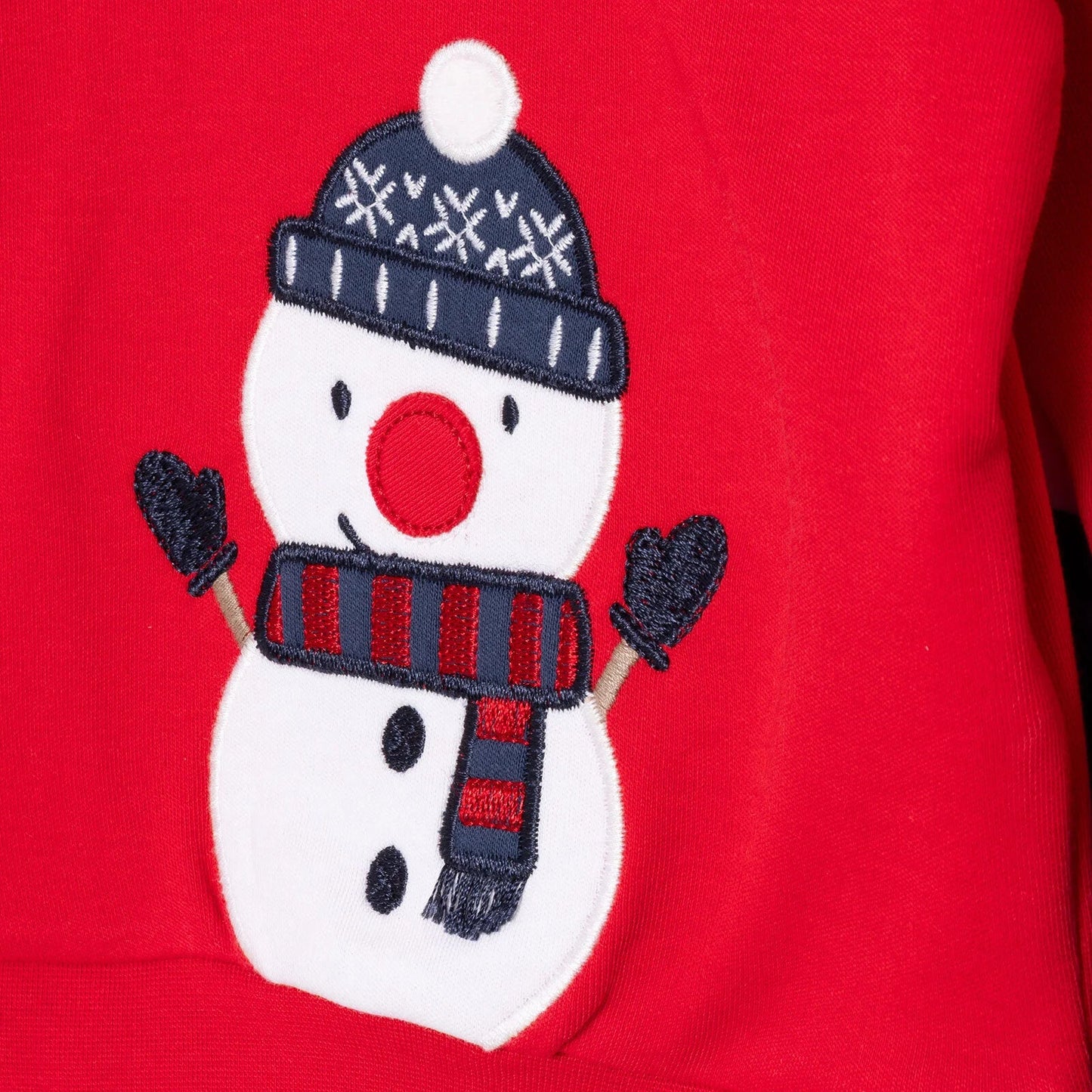 HelloBaby My First Christmas Newborn Boy Sweatshirt-Footed Bottom - Red