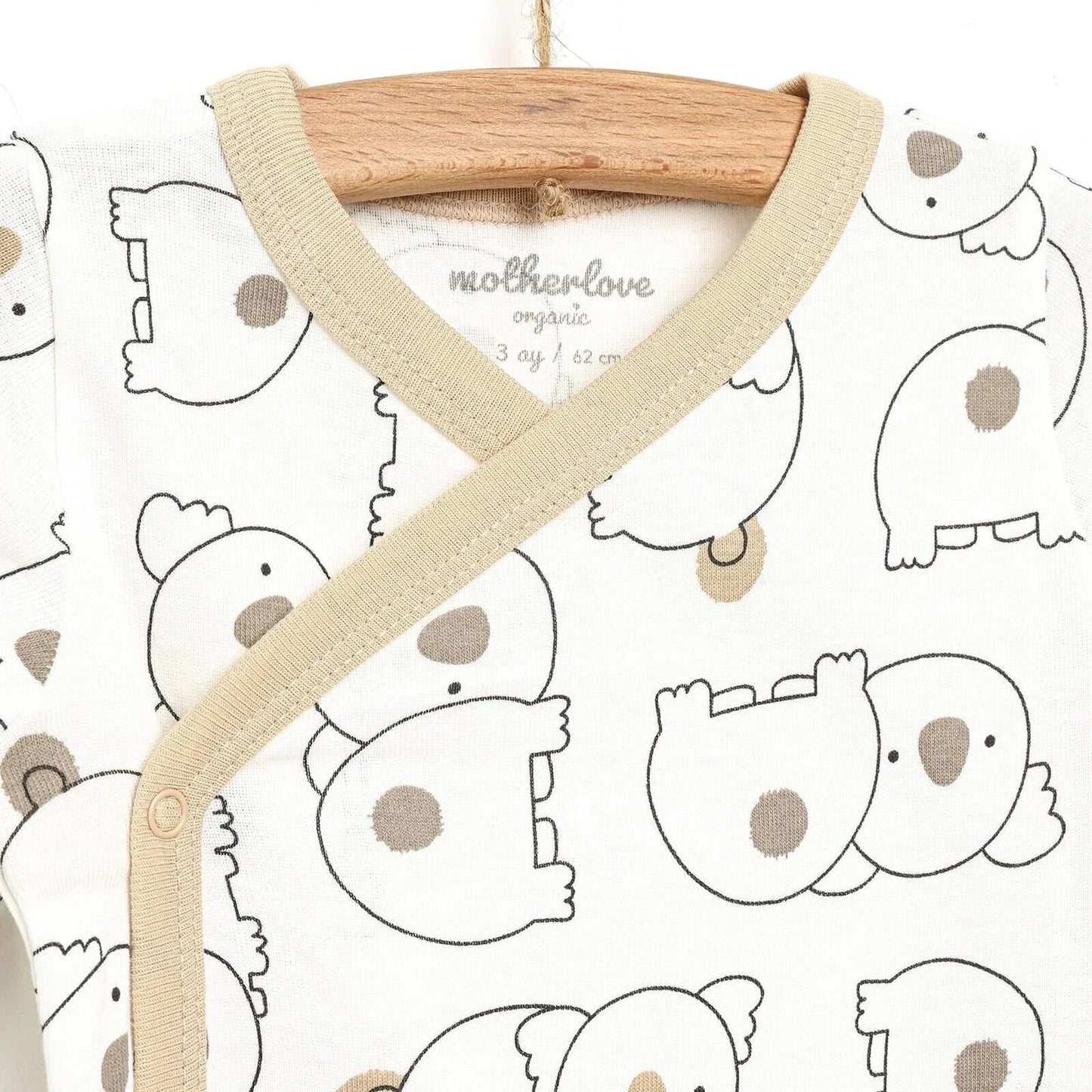 Motherlove Newborn Organic Sleeve Bodysuit - Beige