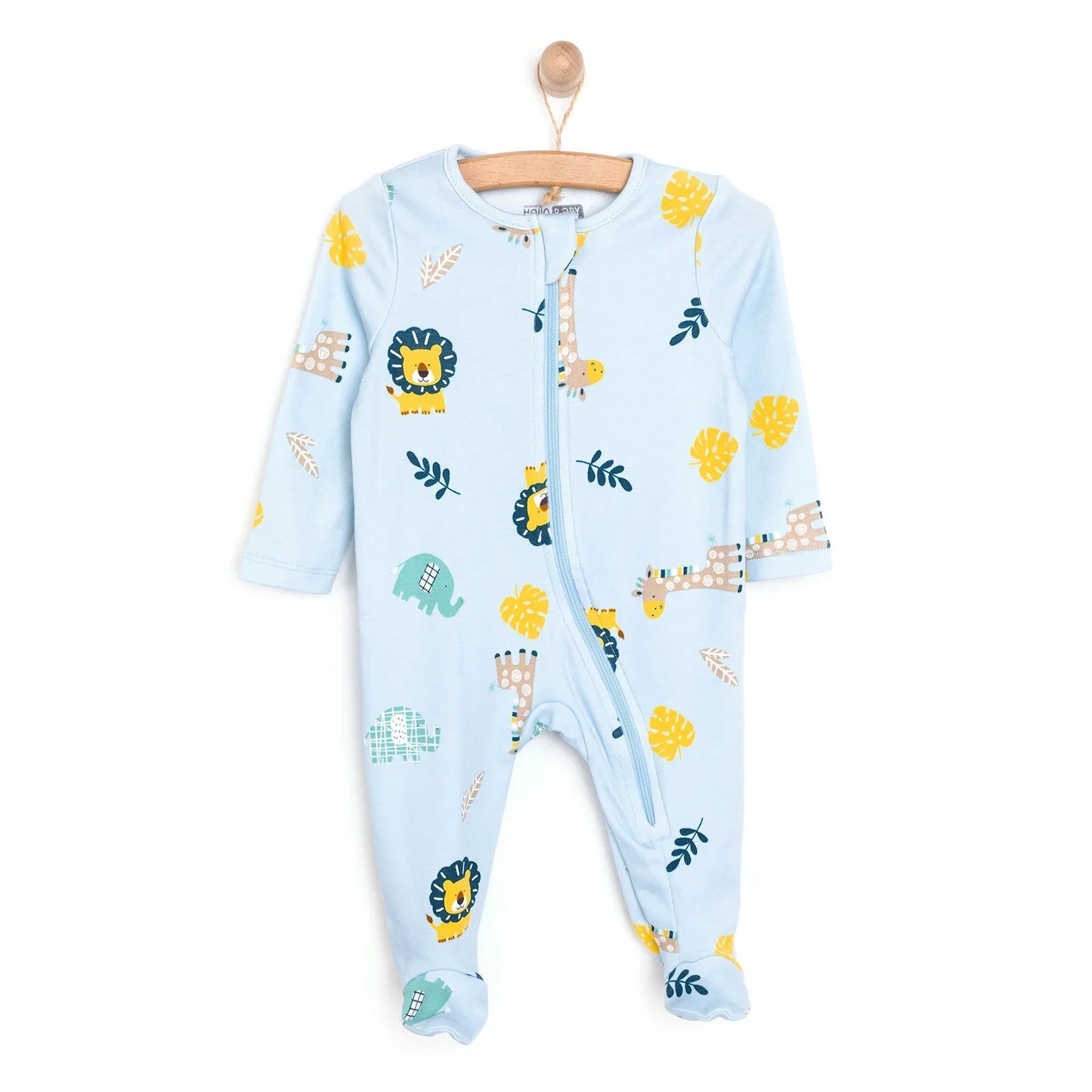 HelloBaby Footed Jumpsuit - Light Blue