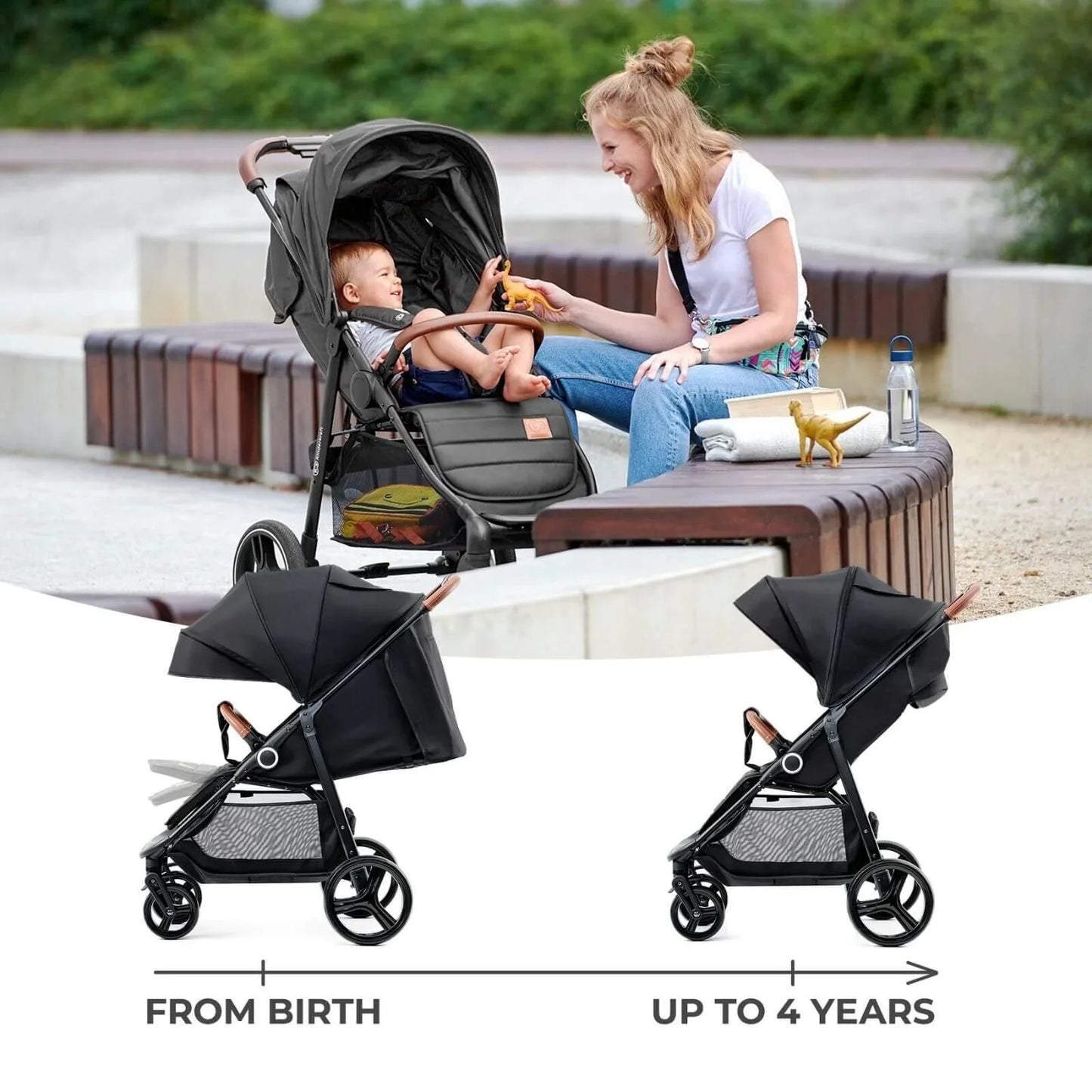 Kinderkraft Grande Plus Baby Stroller - Black