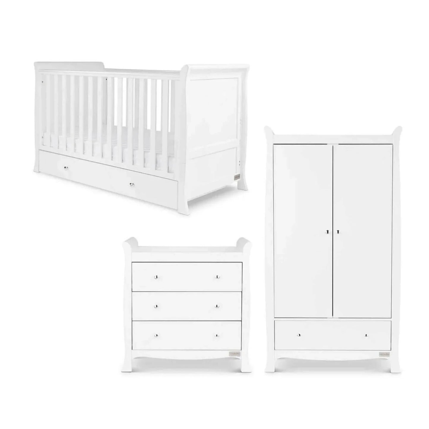 Ickle Bubba Snowdon Classic Furniture Set Premium Pocket Sprung Mattress 3 pcs - White