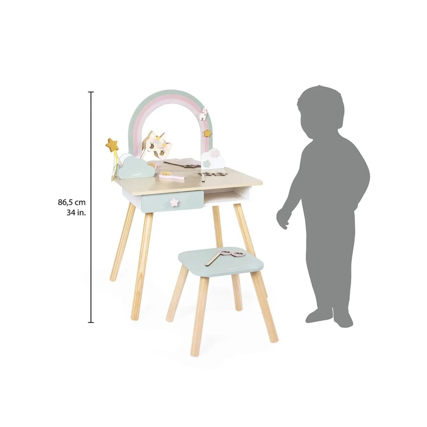 Janod Wooden Dressing Table - Unicorn