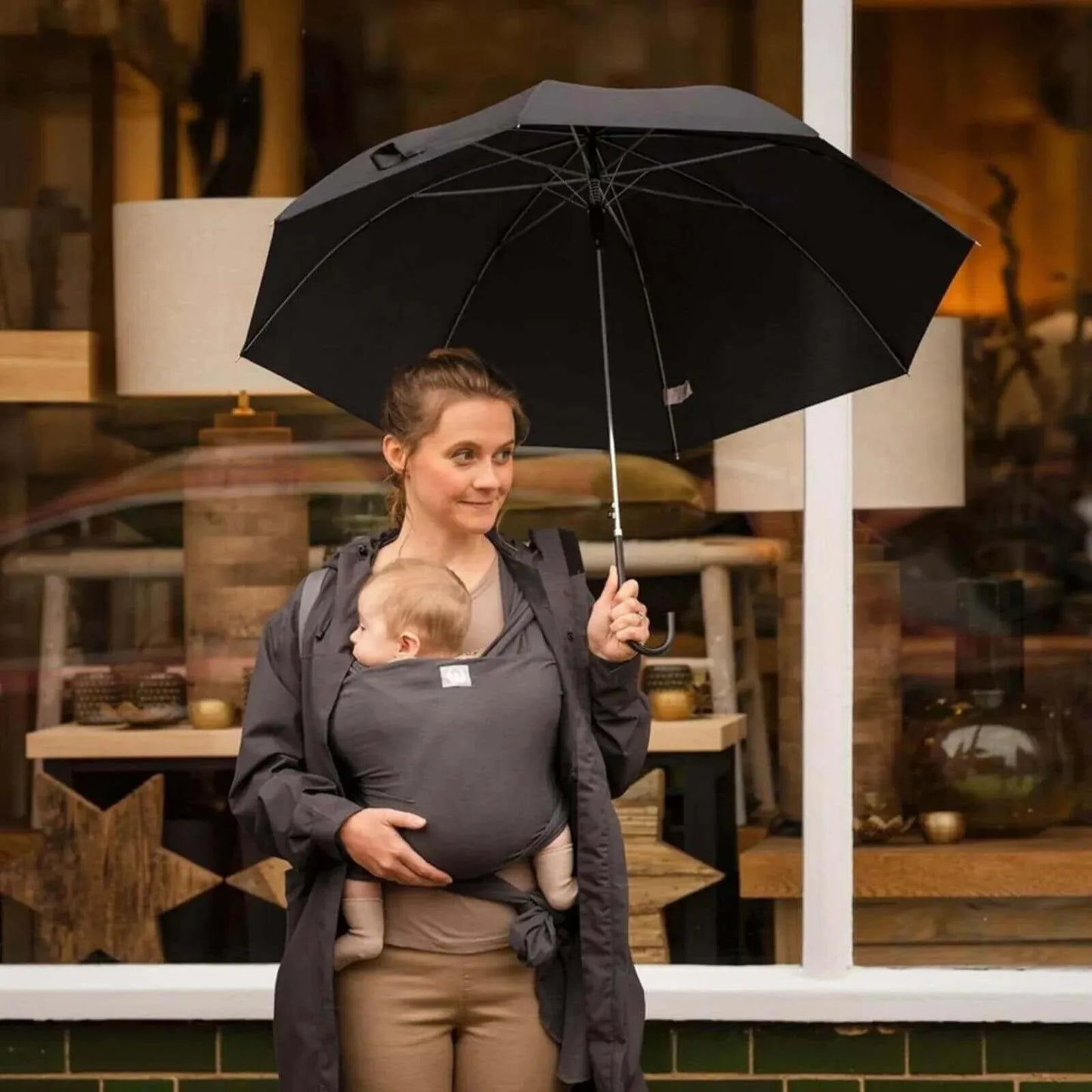 Gaia Carry Stretchy Baby Wrap Organic Cotton - Graphite