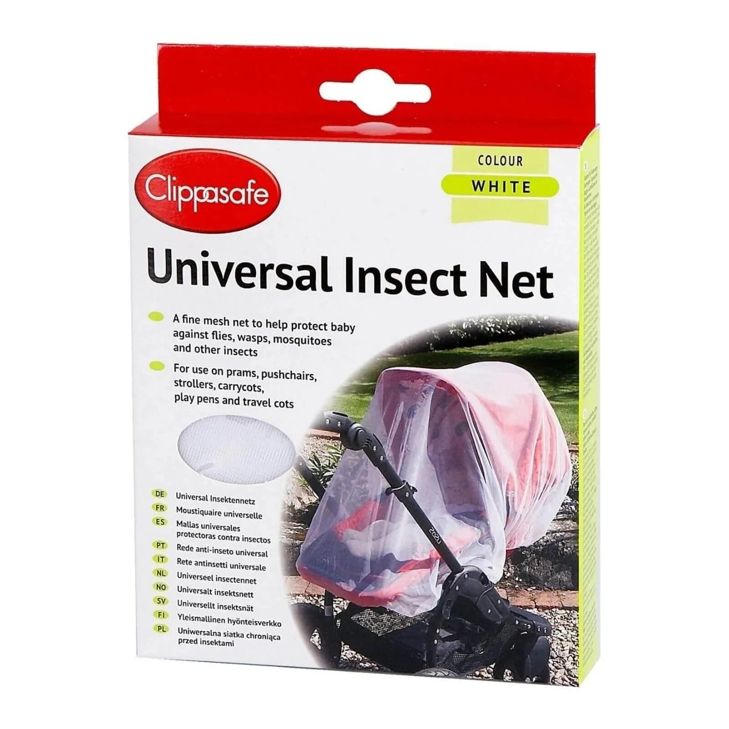 Clippasafe Pram Insect Net White Universal