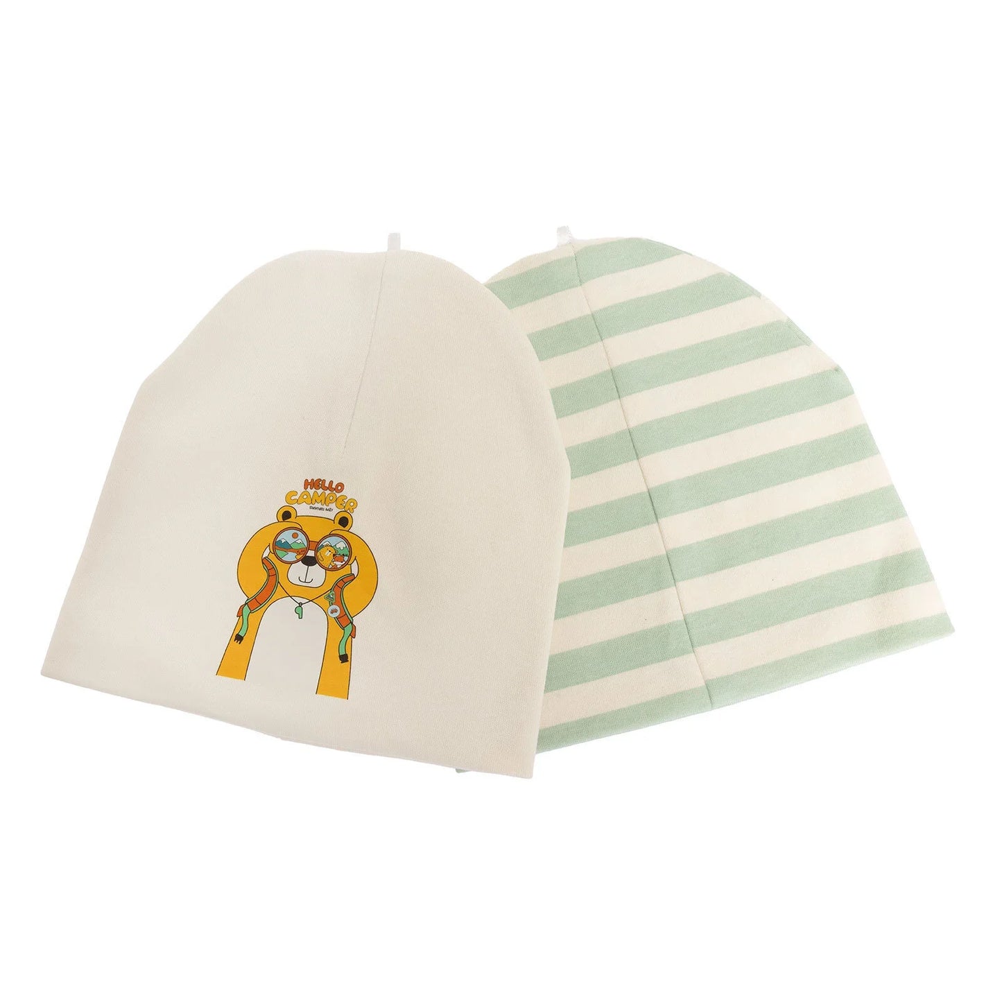 Little Plane Hello Camper Baby Boy 2 Pcs Beanies - Green