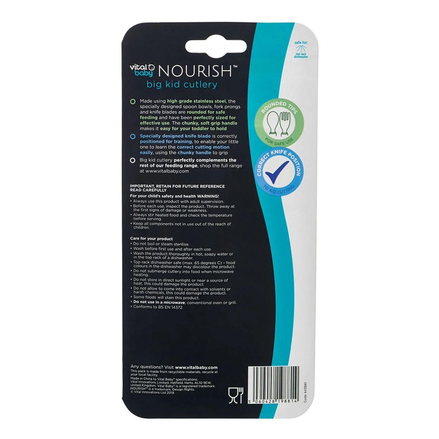 Vital Baby Nourish Big Kid Cutlery 12+ months Pack of 3 - Pop