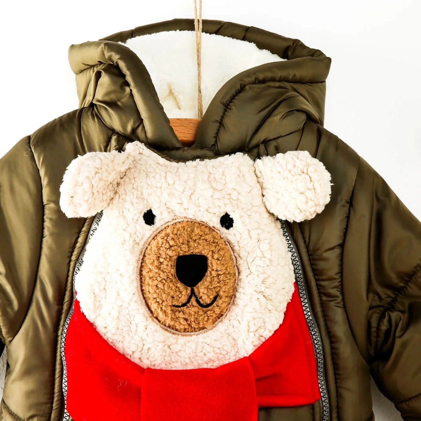 Midimod Baby Boy Snowsuit with Double Zip - Khaki