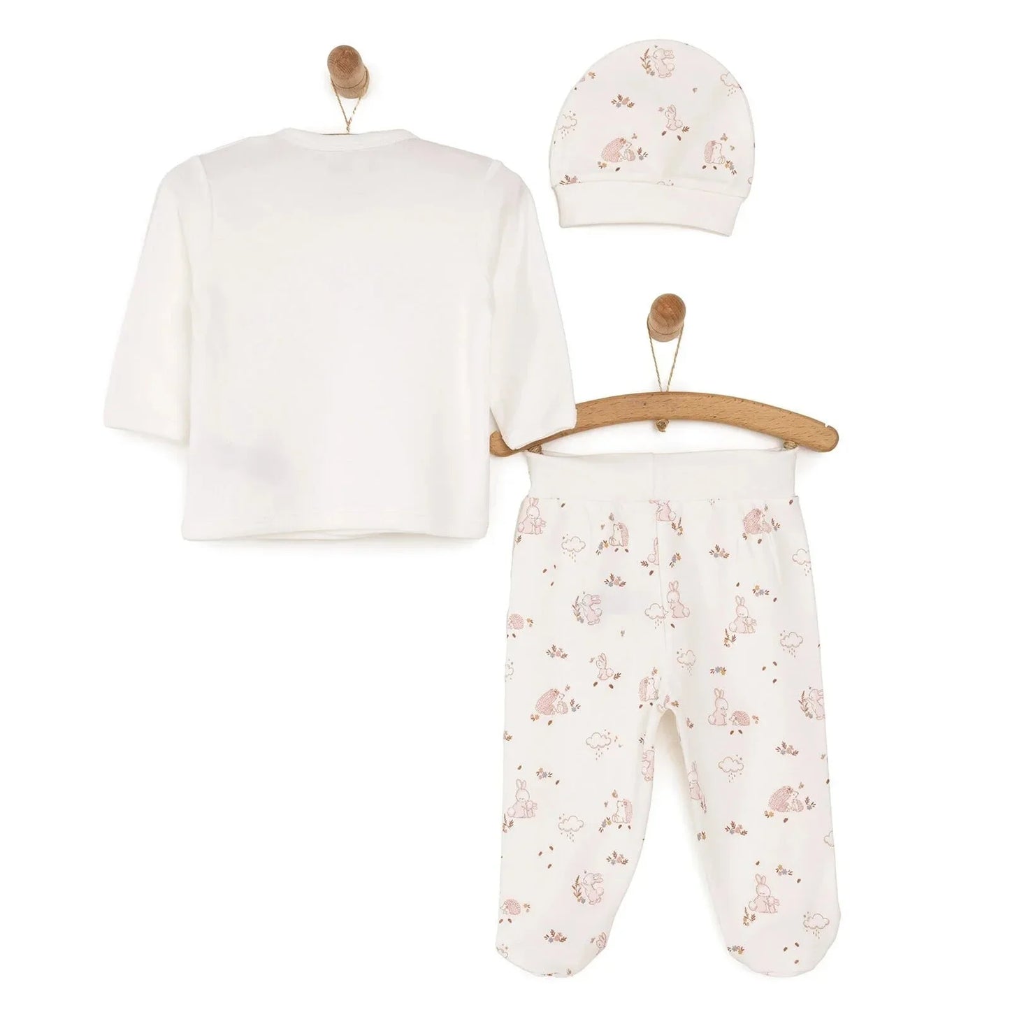 HelloBaby Newborn Baby Girl 3 Pcs Set - Ecru