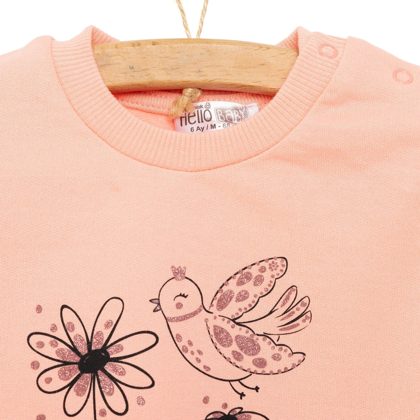 HelloBaby Baby Girl Flower Printed Sweatshirt - Pink