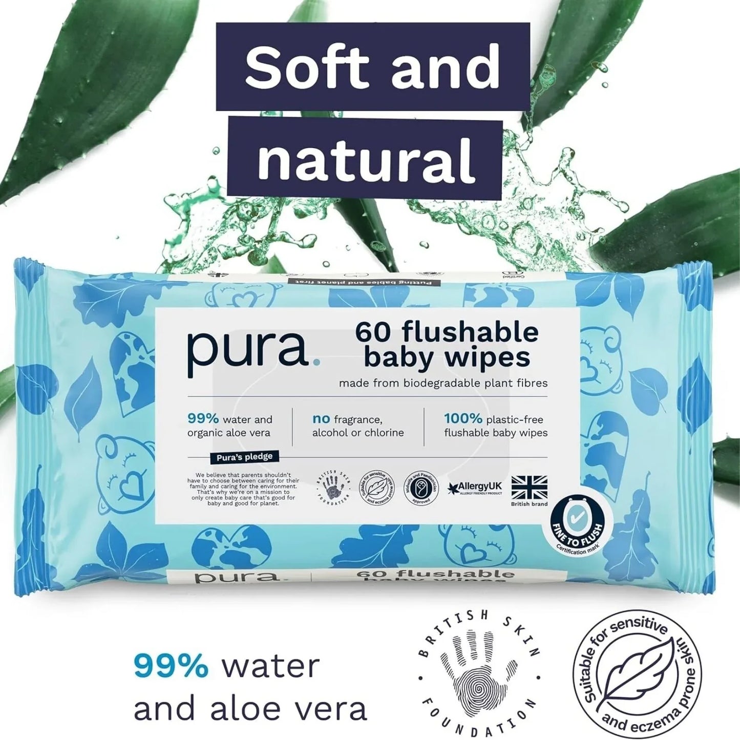 Pura Wipes Flushable 18x60 pcs
