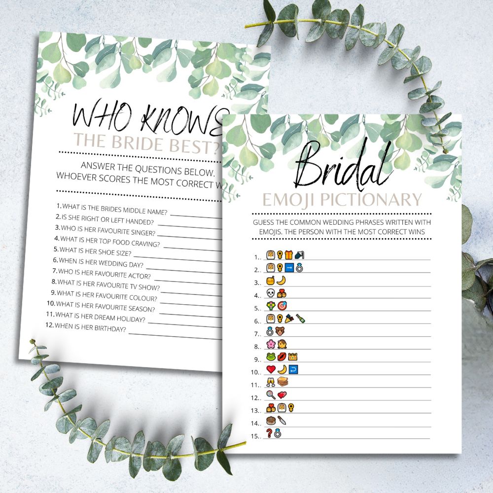 8 Hen Party Games Bundle -  80 game pack  - 10, 20, 30 or 40 Guests Pack, Fun & Laughter for Bridal Event