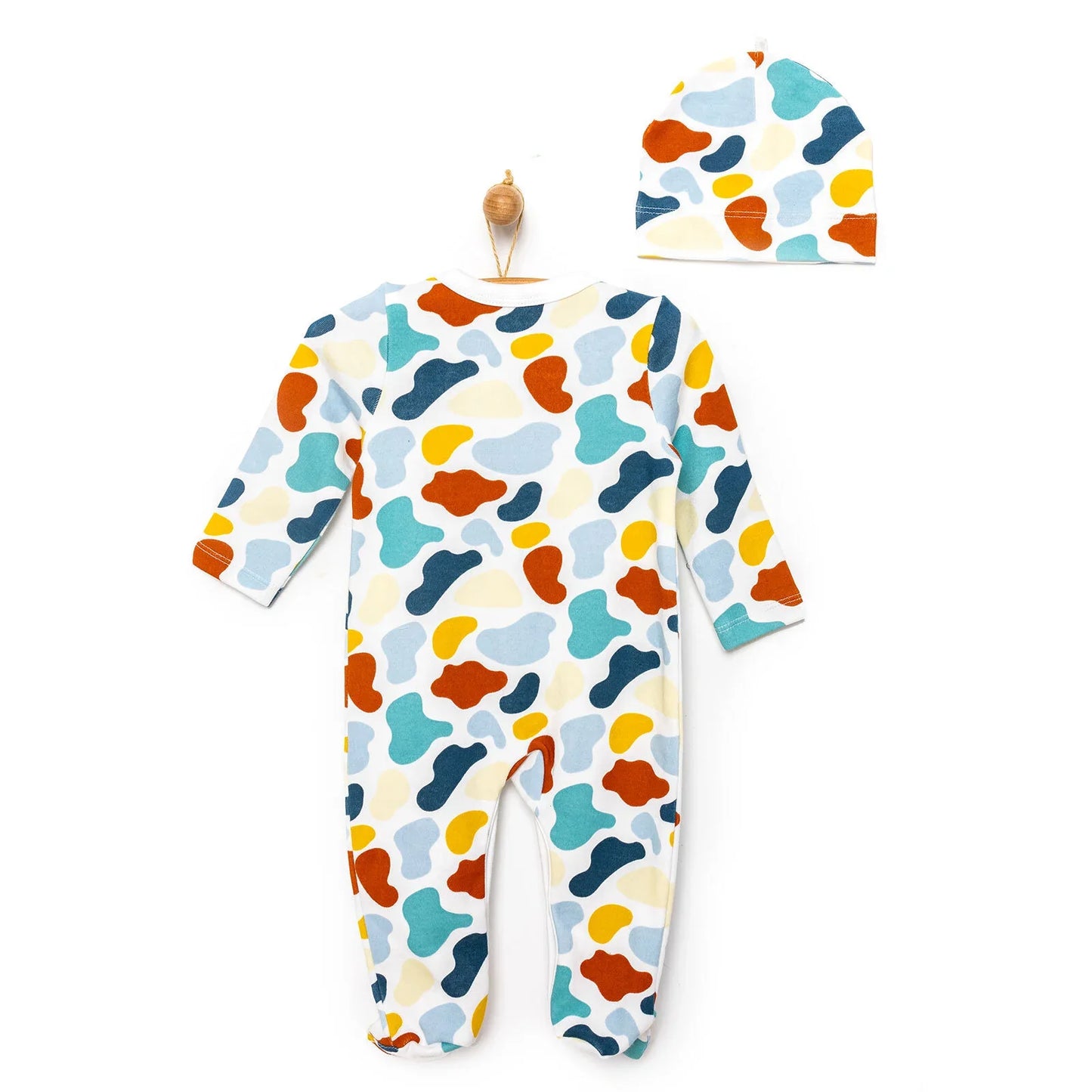 HelloBaby Footed Jumpsuit with Hat - Blue