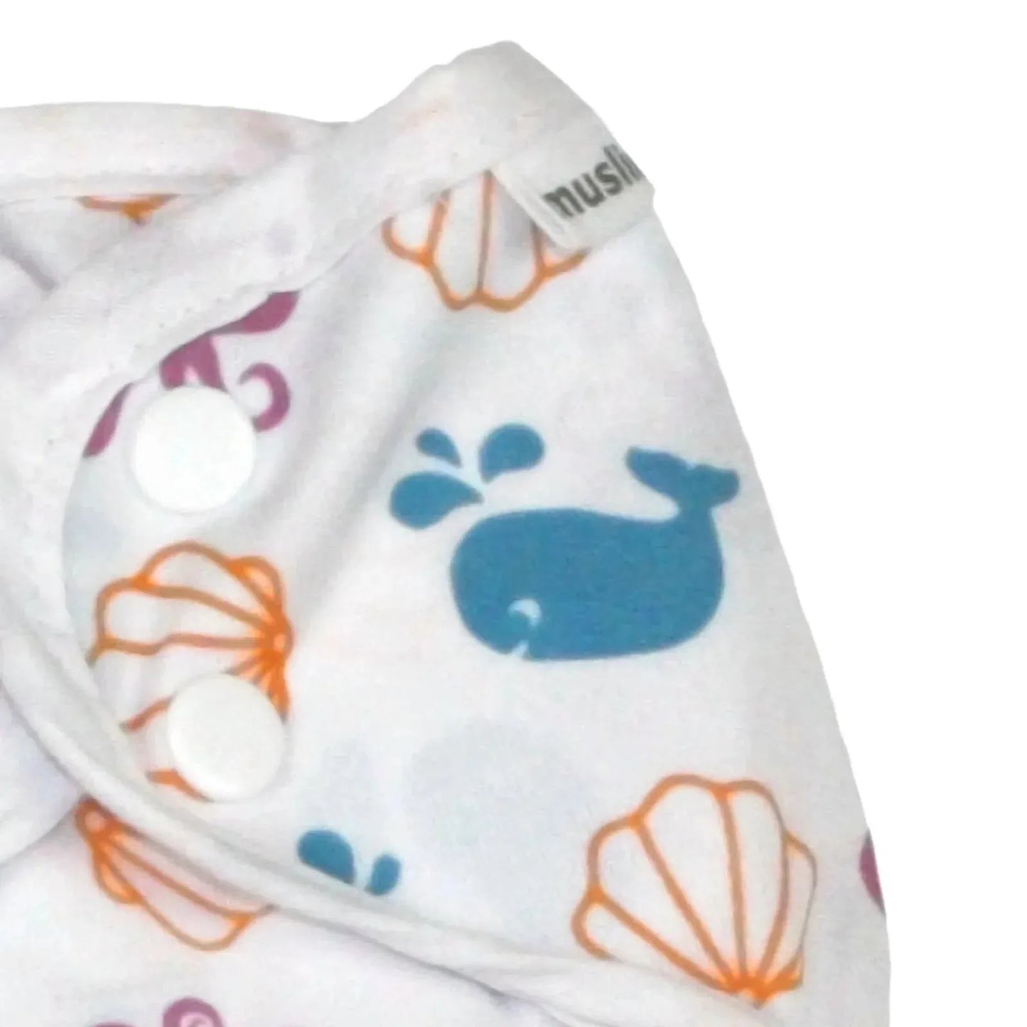 MuslinZ Washable Nappy Wrap - Sealife