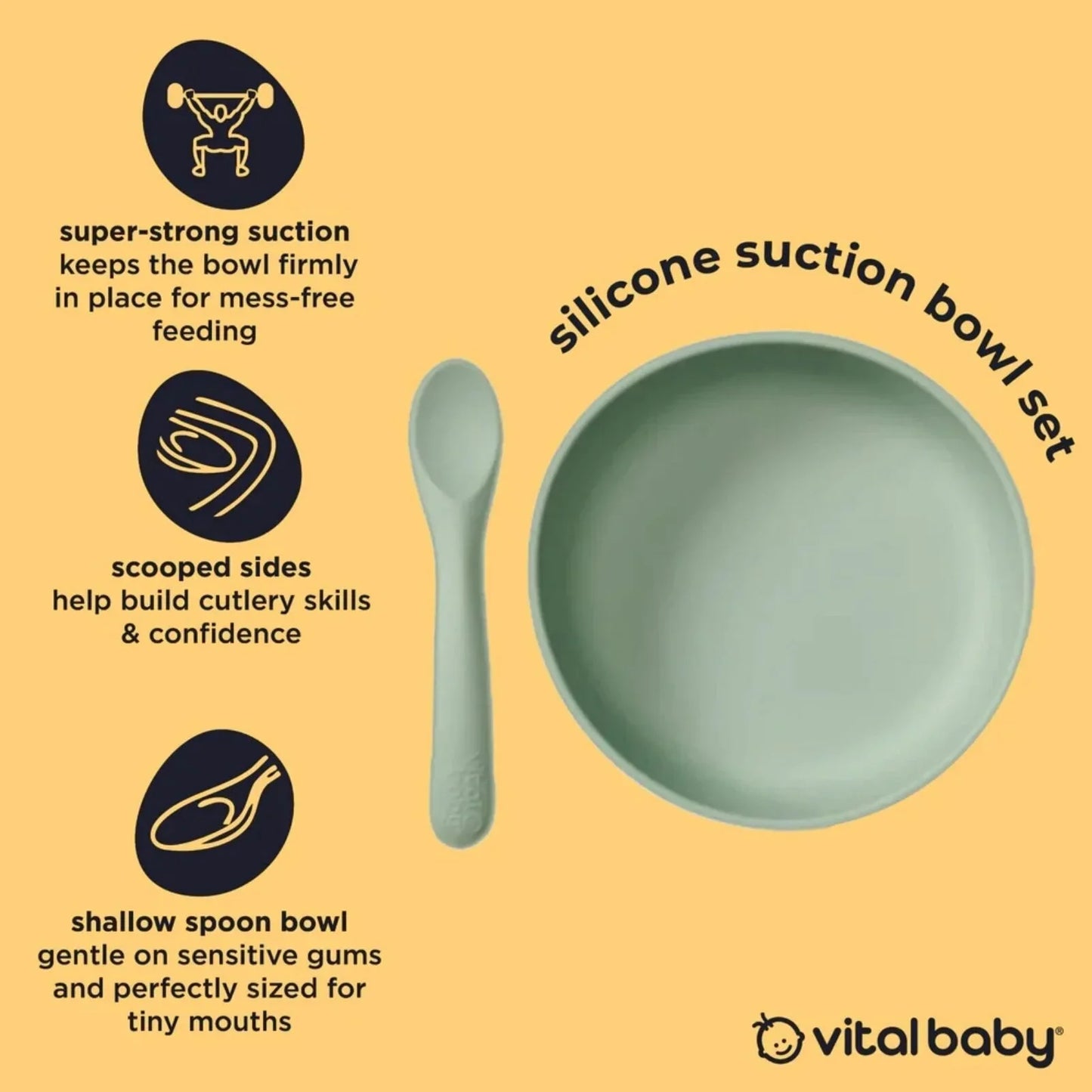 Vital Baby Nourish Silicone Suction Bowl Set - Dusky Mauve