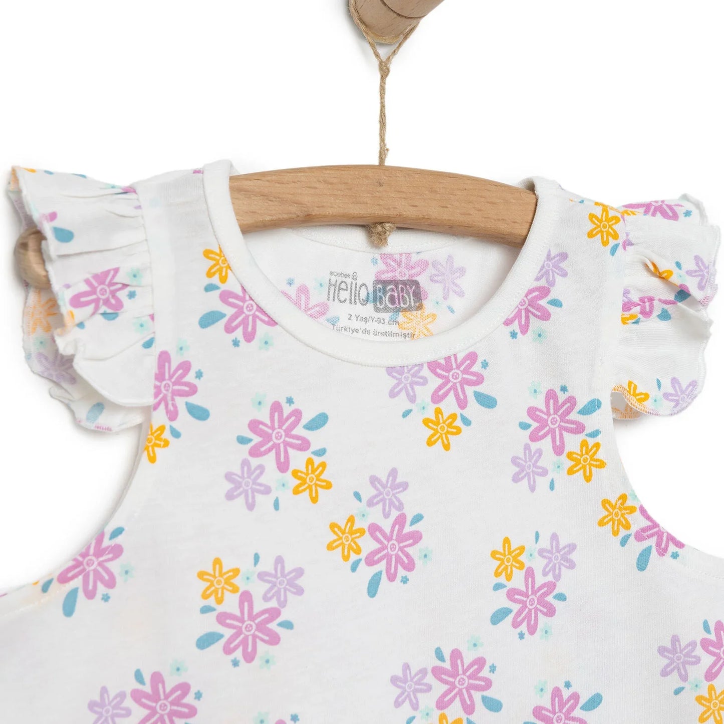 HelloBaby Basic Girl Flowers Patterned T-shirt & Short - Patterned