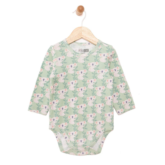 HelloBaby Boy Long Sleeve Bodysuit - Light Green