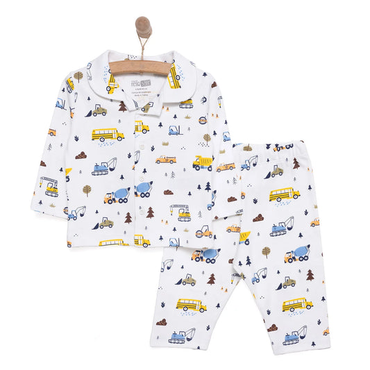 HelloBaby Boy Long Sleeve Pyjamas Set - White