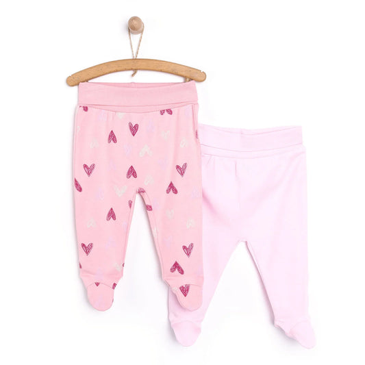 HelloBaby 2 Piece Footed Bottom - Dark Pink