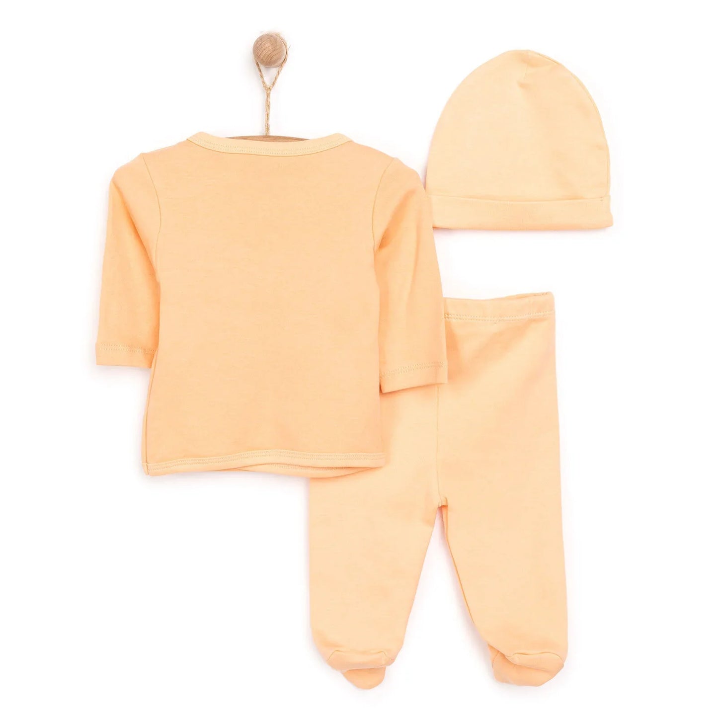 HelloBaby Newborn Organic Wrapover Top-Hat - Orange