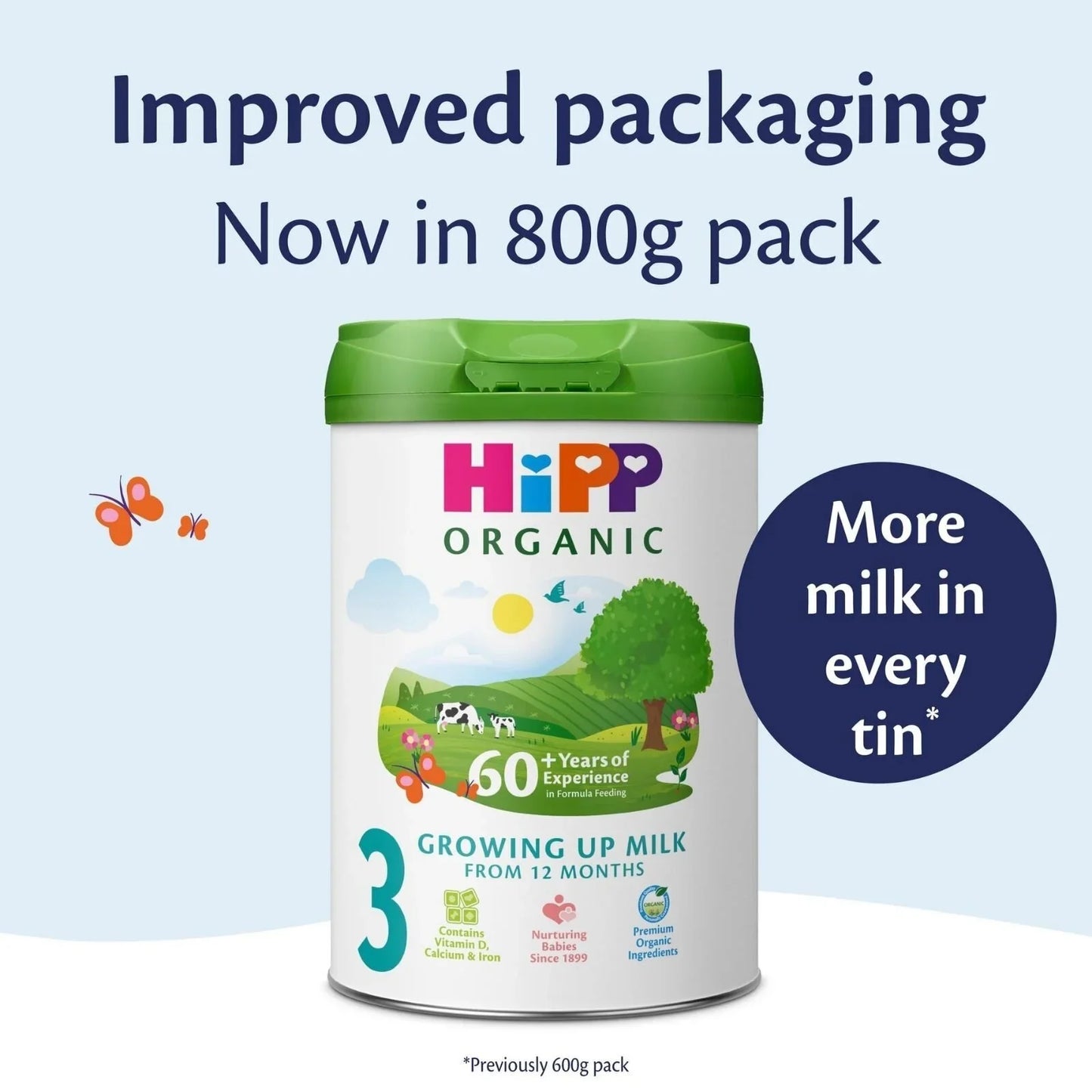 HiPP Organic 3 Growing up Baby Milk Formula from 12+ months 800g