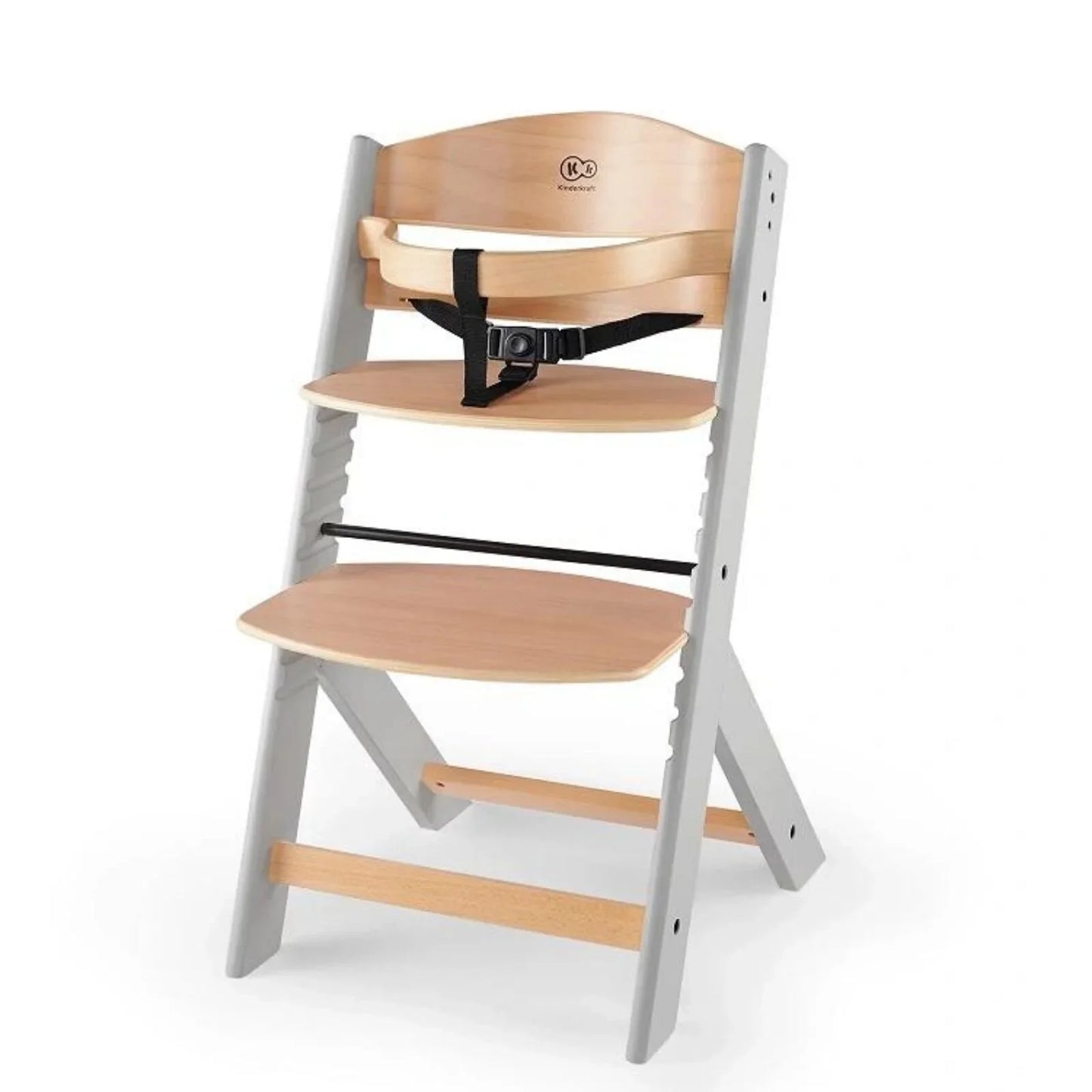 Outlet - Kinderkraft Enock Wooden Highchair - Wooden Grey