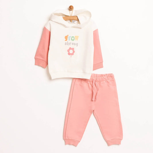 HelloBaby Baby Girl Sweatshirt Footless Bottom - Ecru