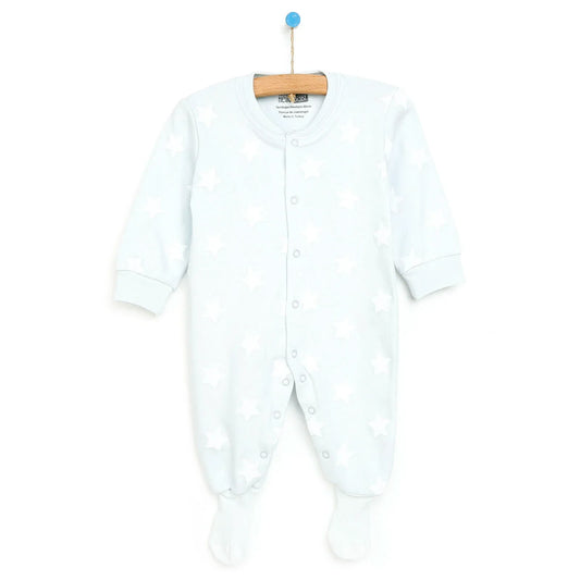 HelloBaby Newborn Baby Boy Footed Jumpsuit - Blue