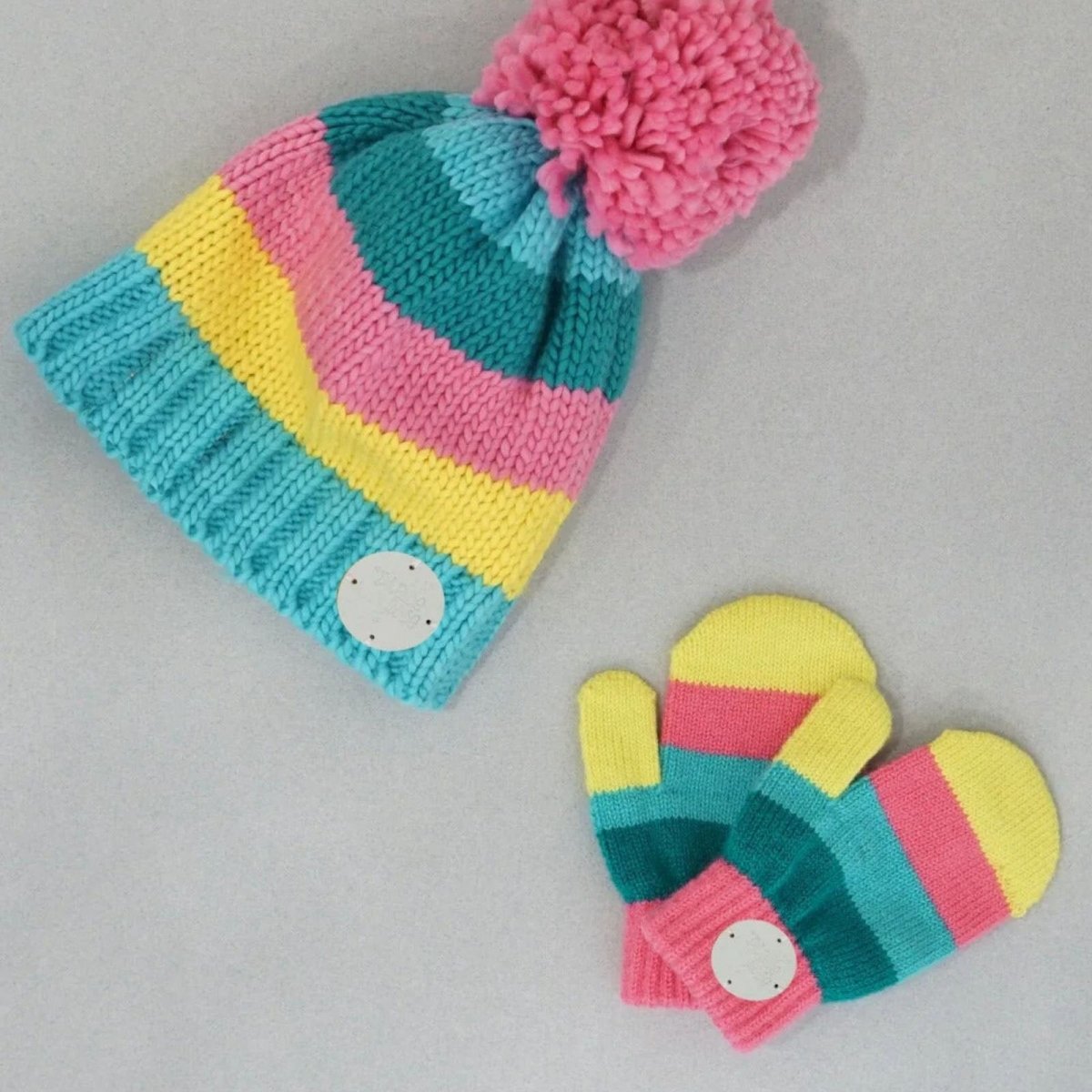 Blade & Rose Bright Striped Mittens 2-6 Years Blue/Red/Yellow