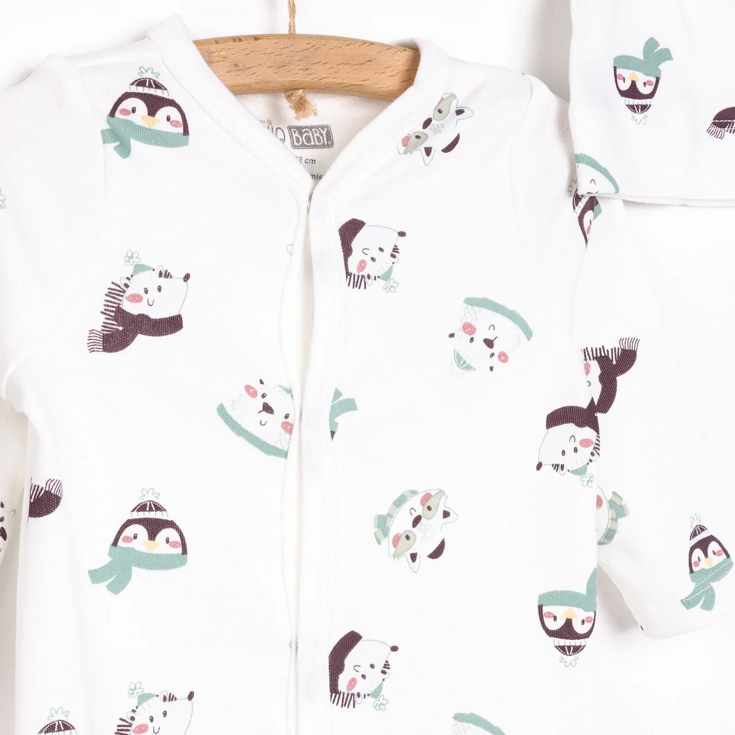 HelloBaby Footed Jumpsuit with Hat - Ecru