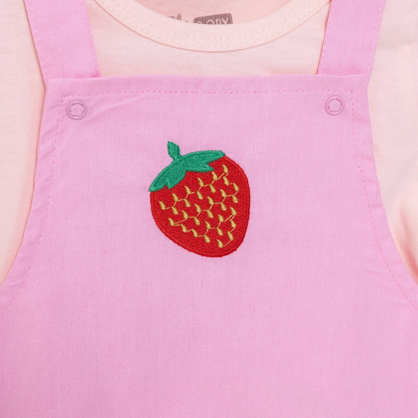 HelloBaby Girl Overall Shorts-T-shirt - Pink