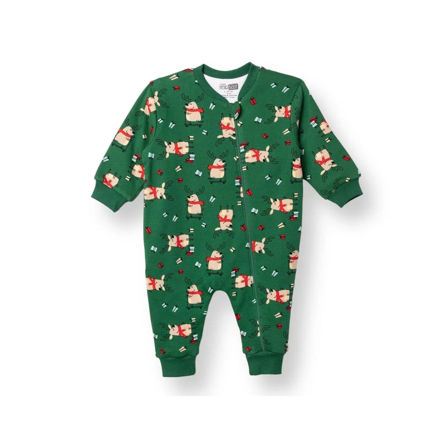 HelloBaby Christmas Baby Boy Sleepsuit - Dark Green