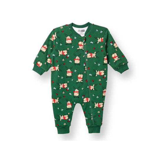 HelloBaby Christmas Baby Boy Sleepsuit - Dark Green