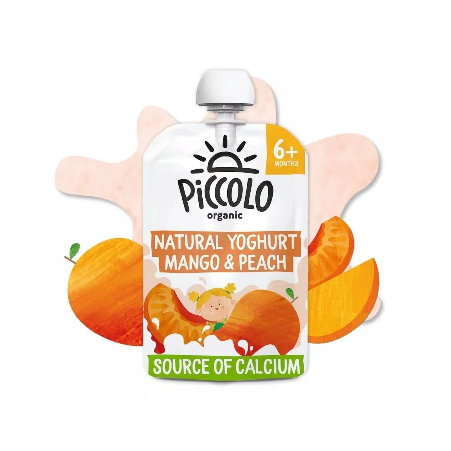 Piccolo Organic Natural Yoghurt Mango & Peach 6+ months 100g