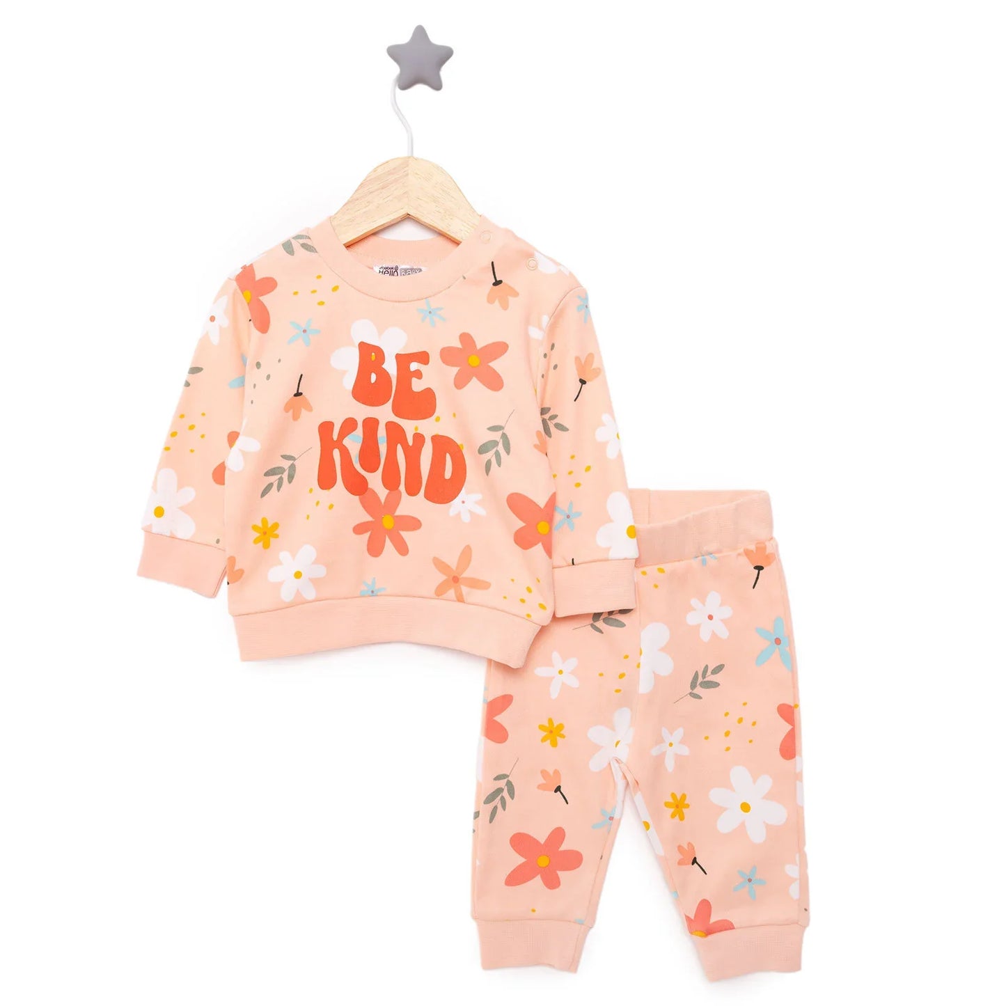 HelloBaby Basic Girl Flower Printed Jogging Set