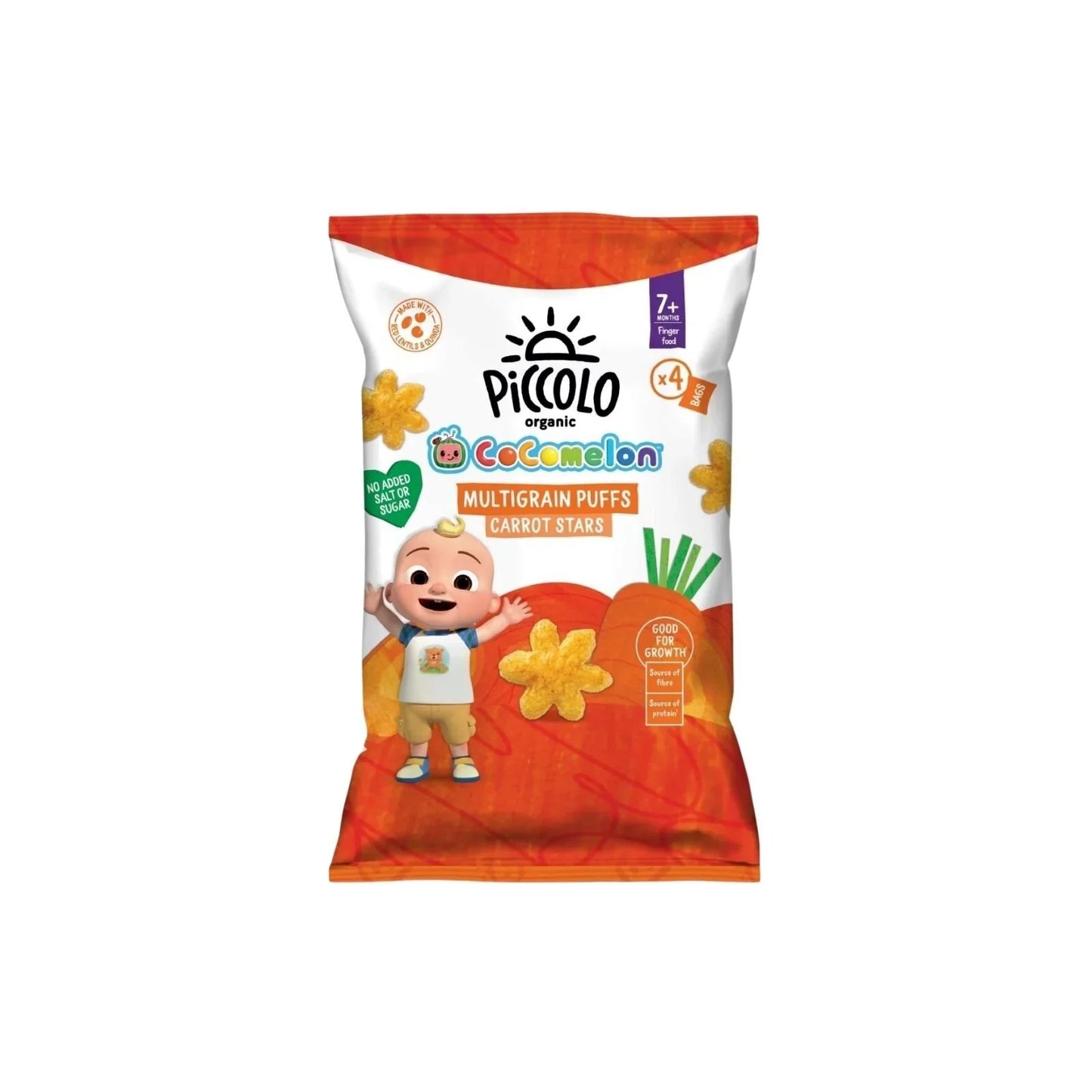 Piccolo Organic Carrot Puff Stars 7+ months 60g (4x15g)