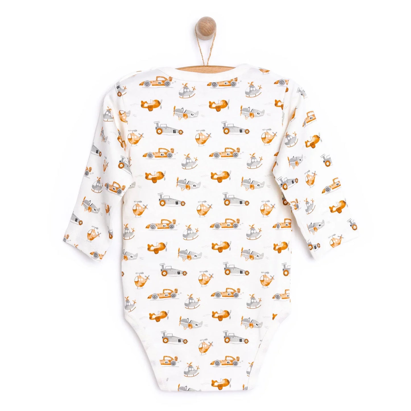 HelloBaby Boy Long Sleeve Bodysuit - Ecru