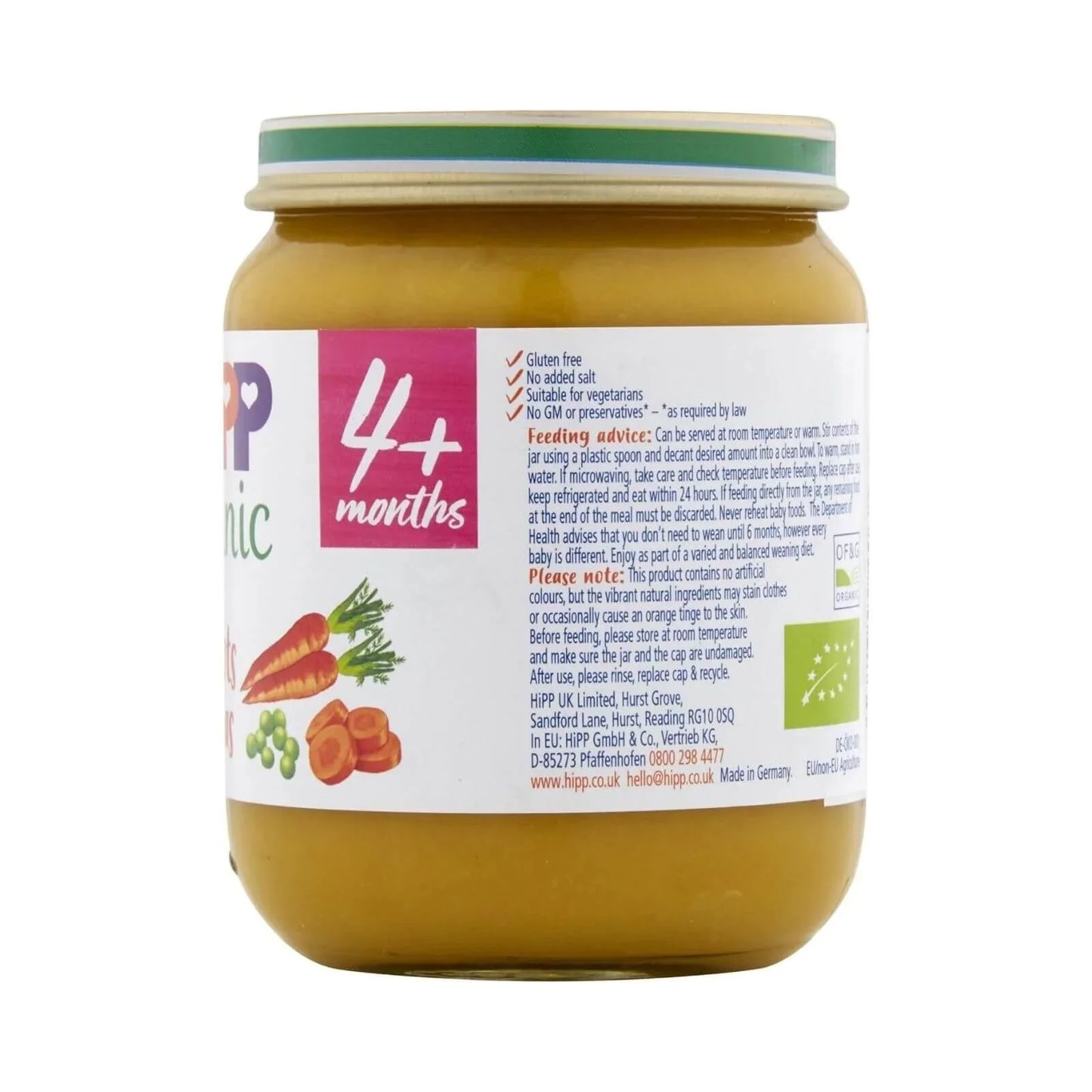 HiPP Organic Carrots & Peas Jar 4+ months 125g