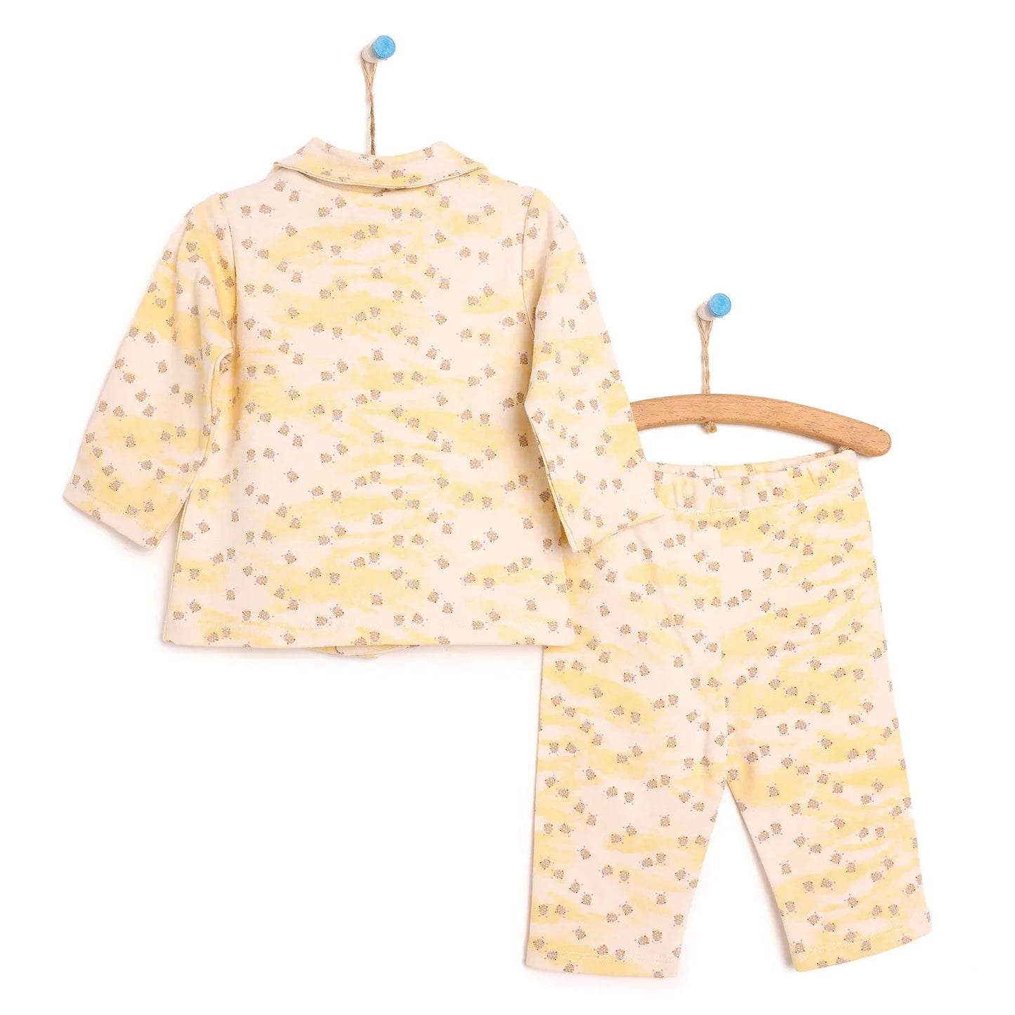 HelloBaby Baby Girl Shirt Collar Pyjamas - Yellow