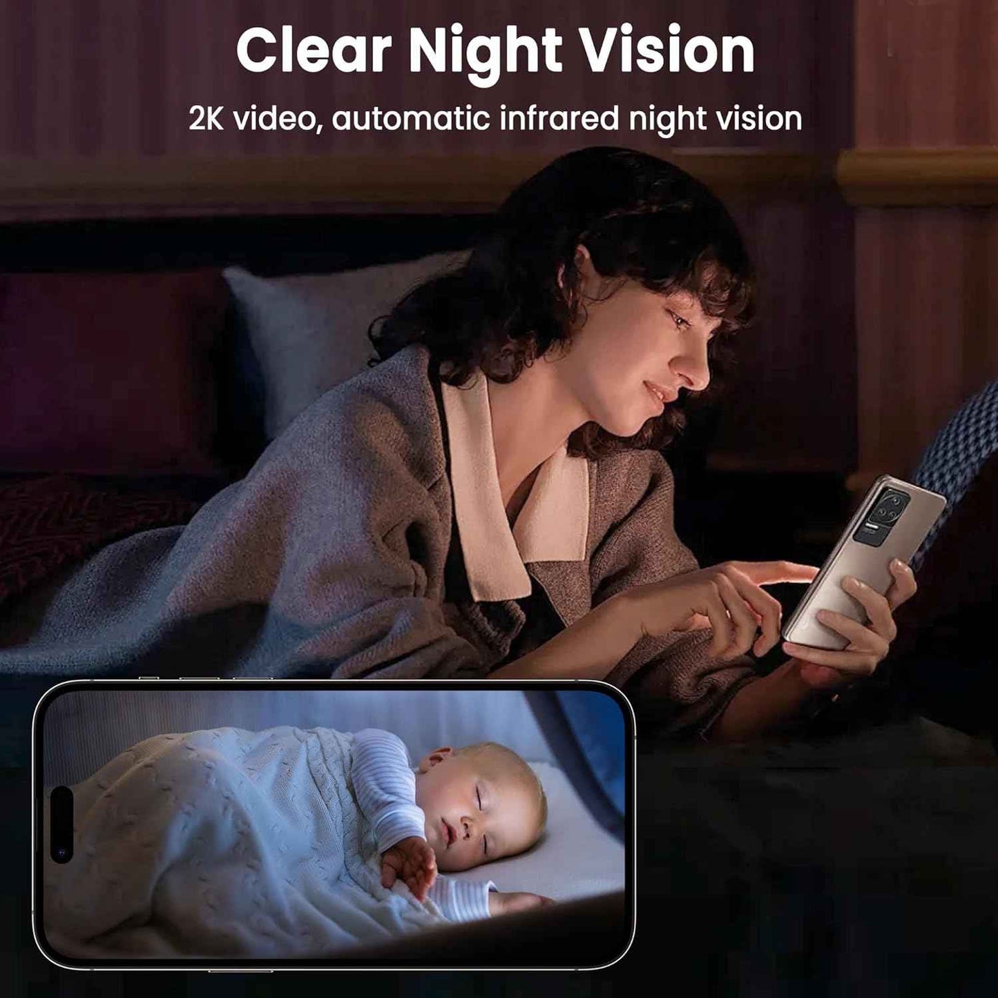 Wi-Fi Security Camera 2K FHD Cloud & SD Storage Motion Detection FREE 64GB Card