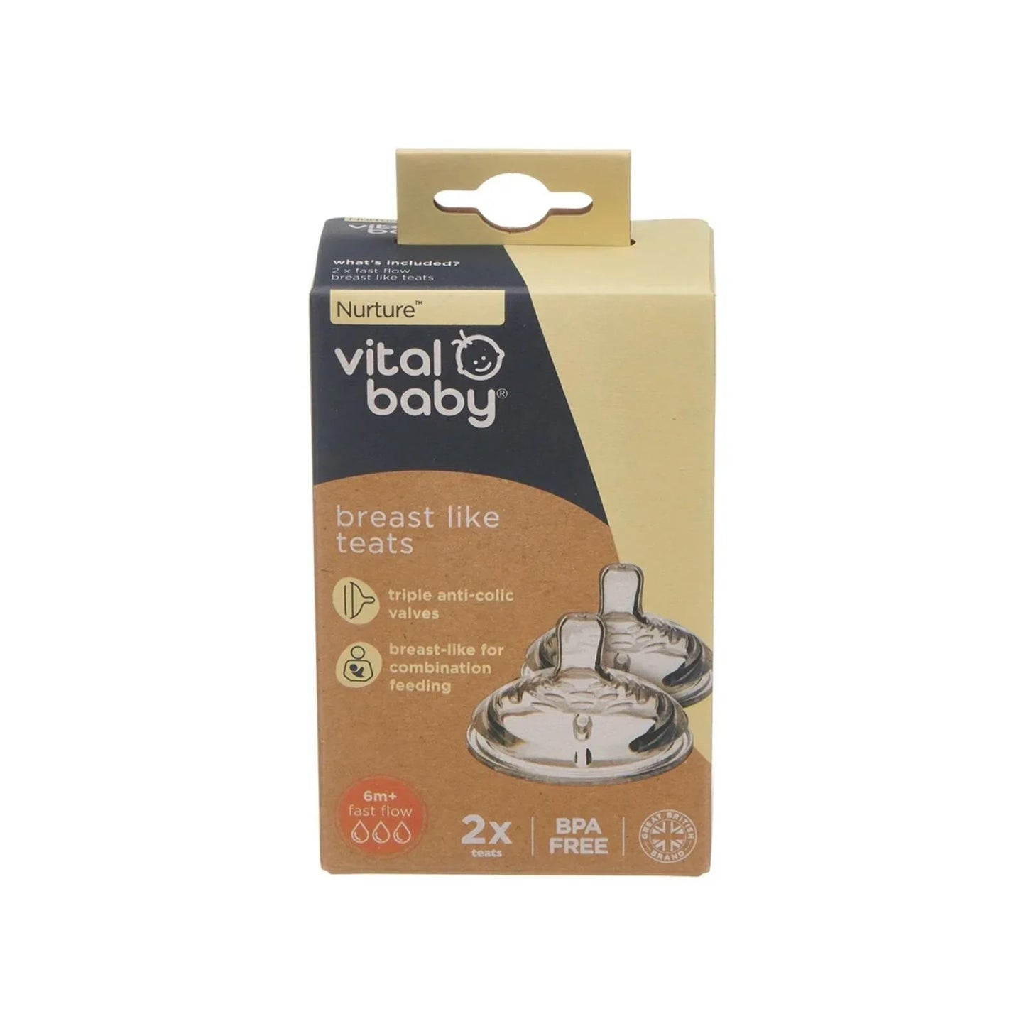 Vital Baby Nurture Breast Like Teats Fast Flow Pack of 2