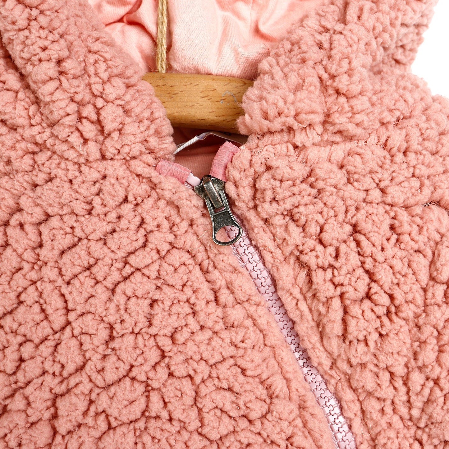 Midimod Newborn Rabbit Ear Welsoft Footed Jumpsuit - Light Rose