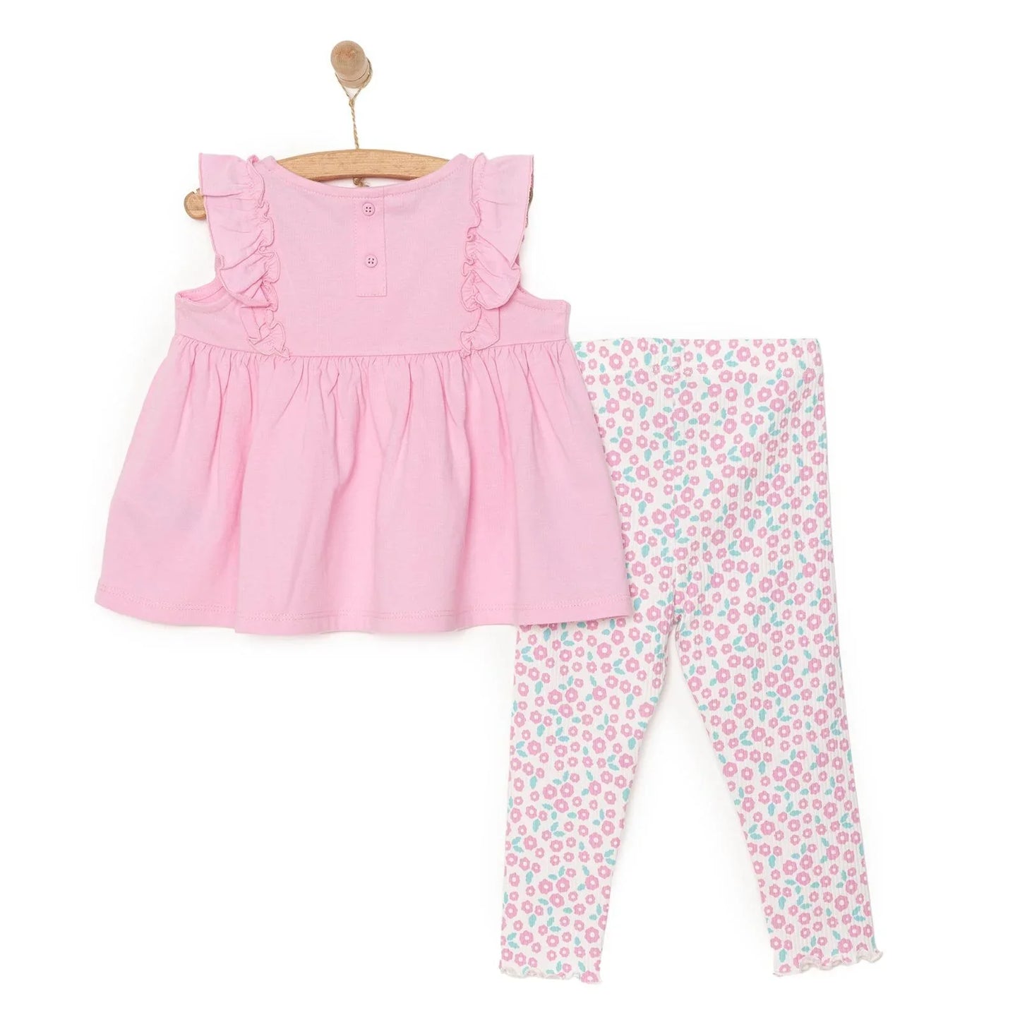 HelloBaby Baby Girl Tight & T-shirt - Mauve