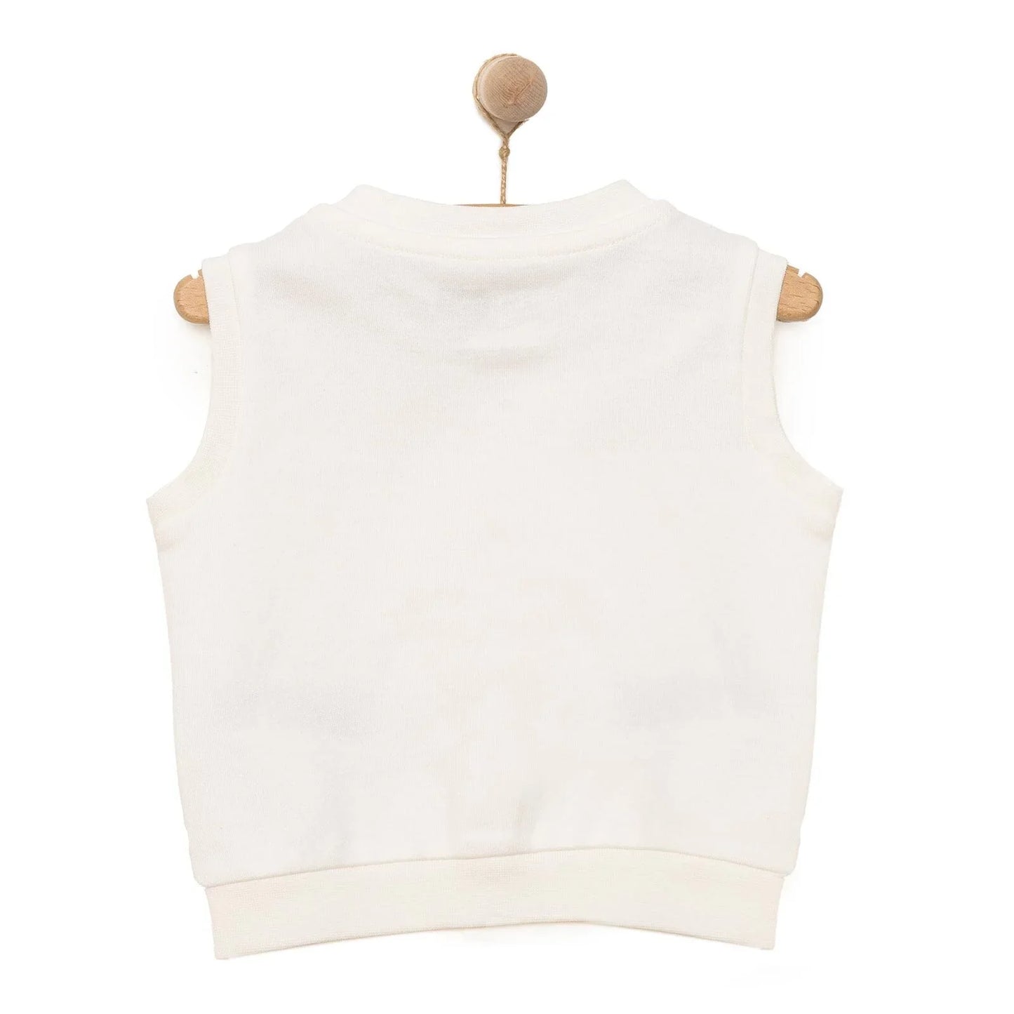 HelloBaby Baby Boy Ribbed Cardigan - Ecru