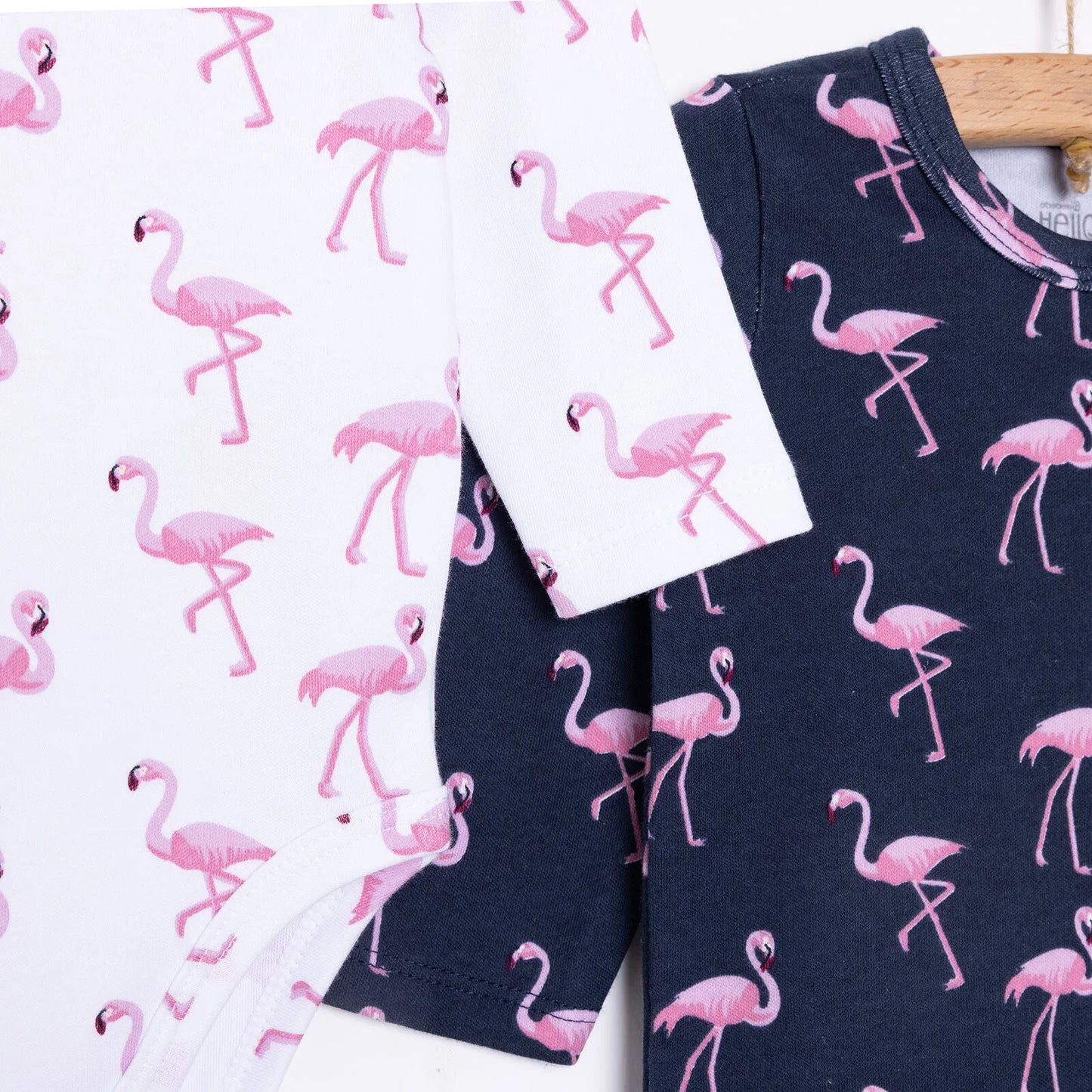 HelloBaby Girl Flamingo Printed 2-Pack Long Sleeve Body - Navy Blue