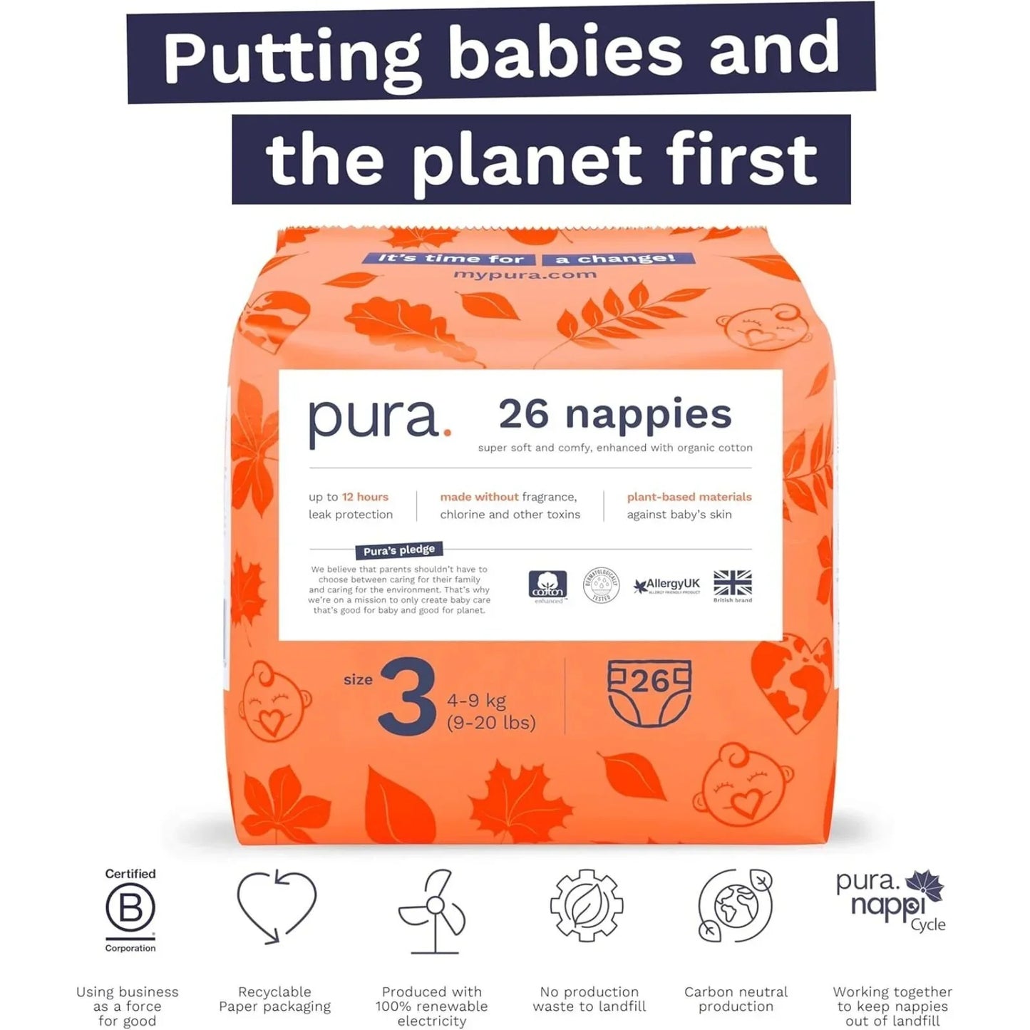 Pura Eco Nappy Size 3 - 26 nappies