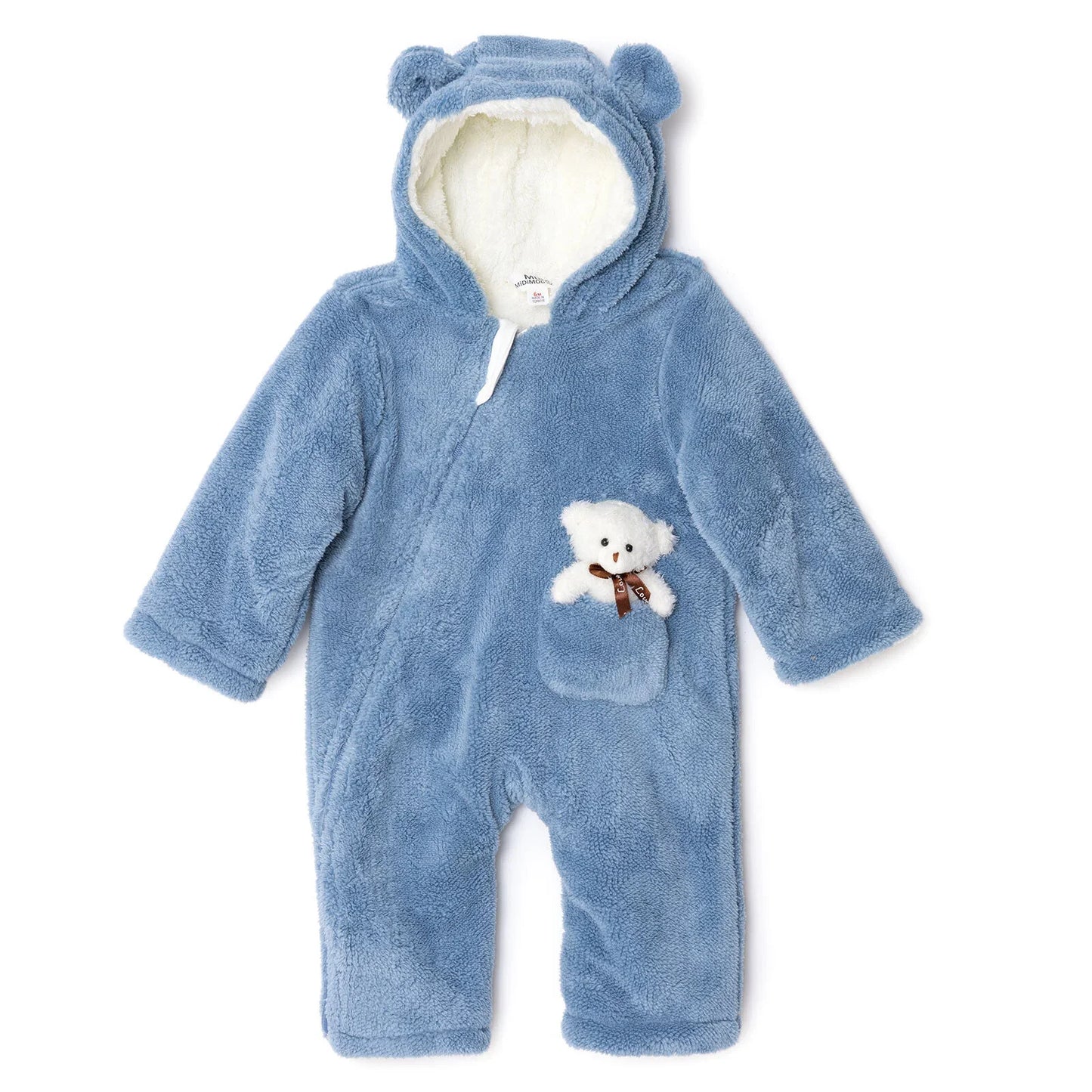 Midimod Newborn Welsoft Footless Jumpsuit - Blue