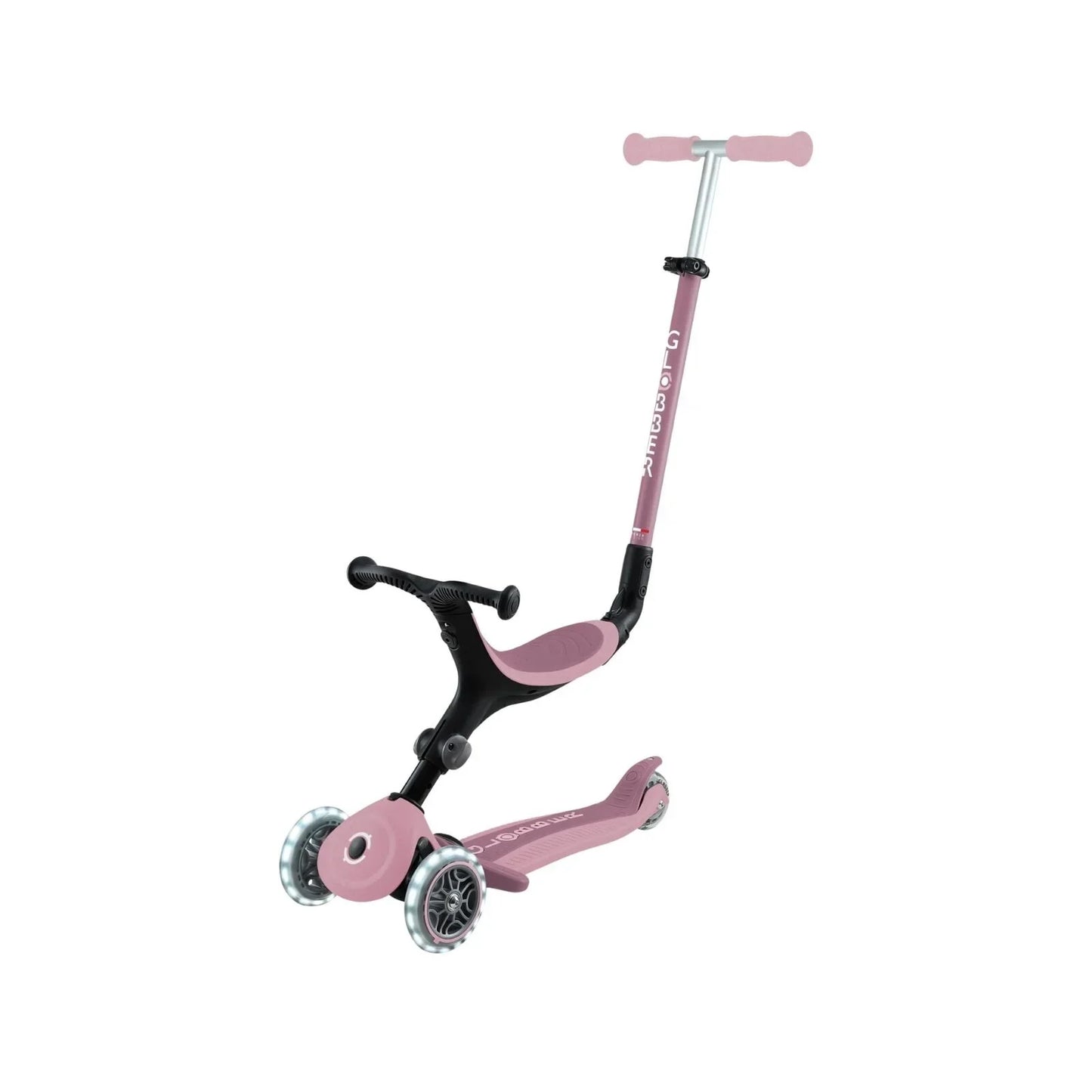 Globber Go Up Active Lights Eco Scooter - Berry