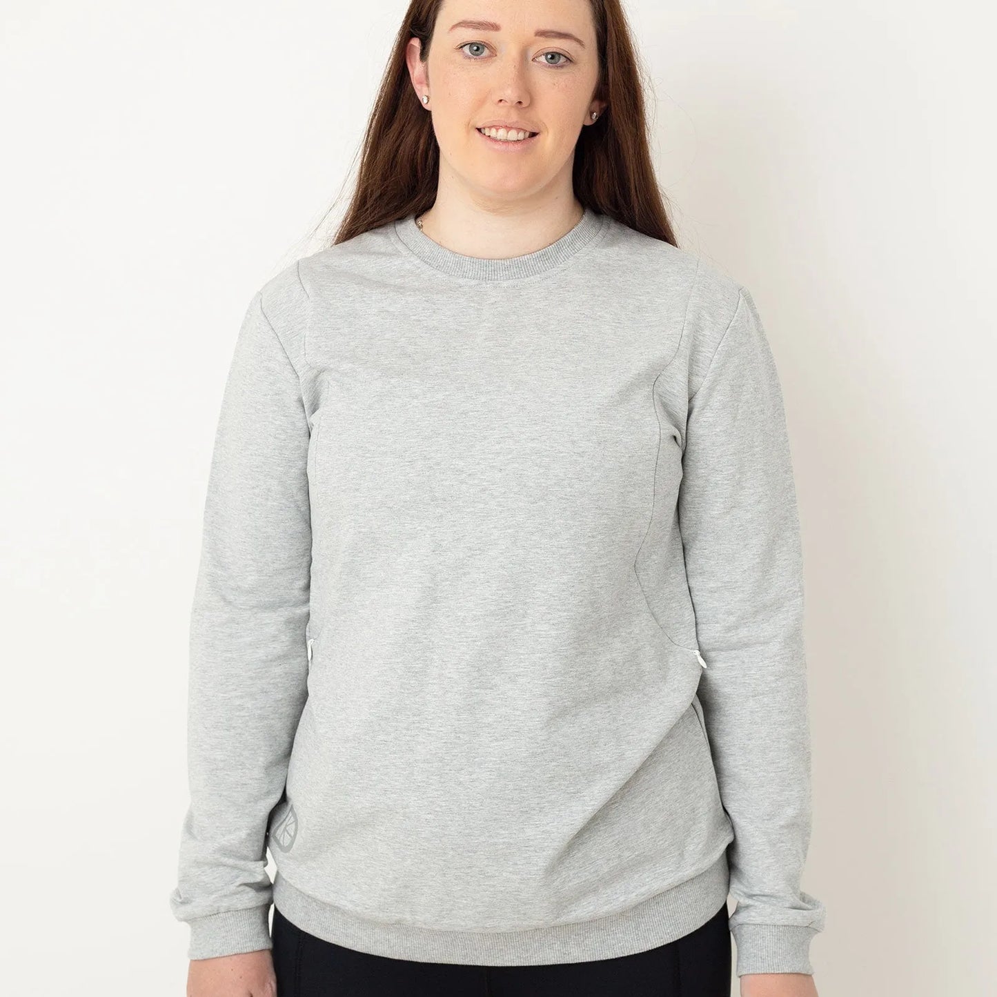 Latched Nursing Crew Sweatshirt - Grey